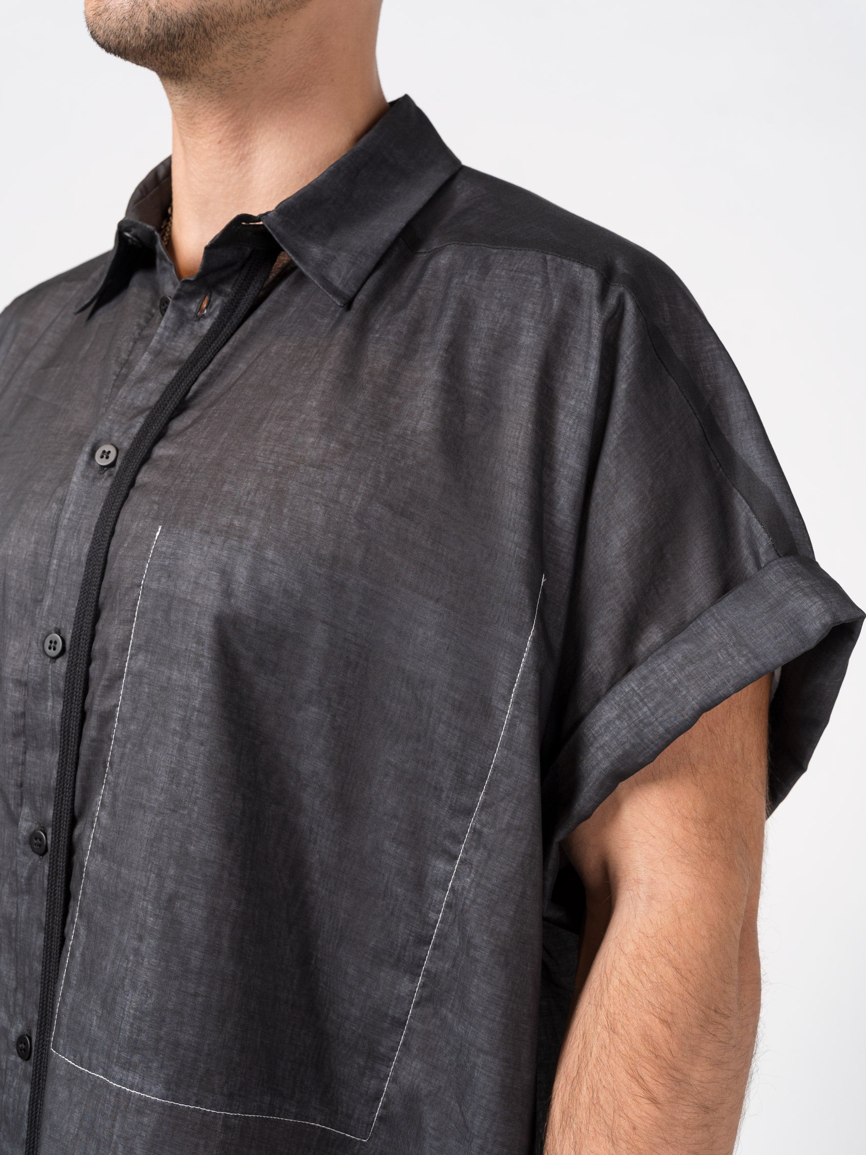 Oversized Sheer Cotton Shirt - INN7