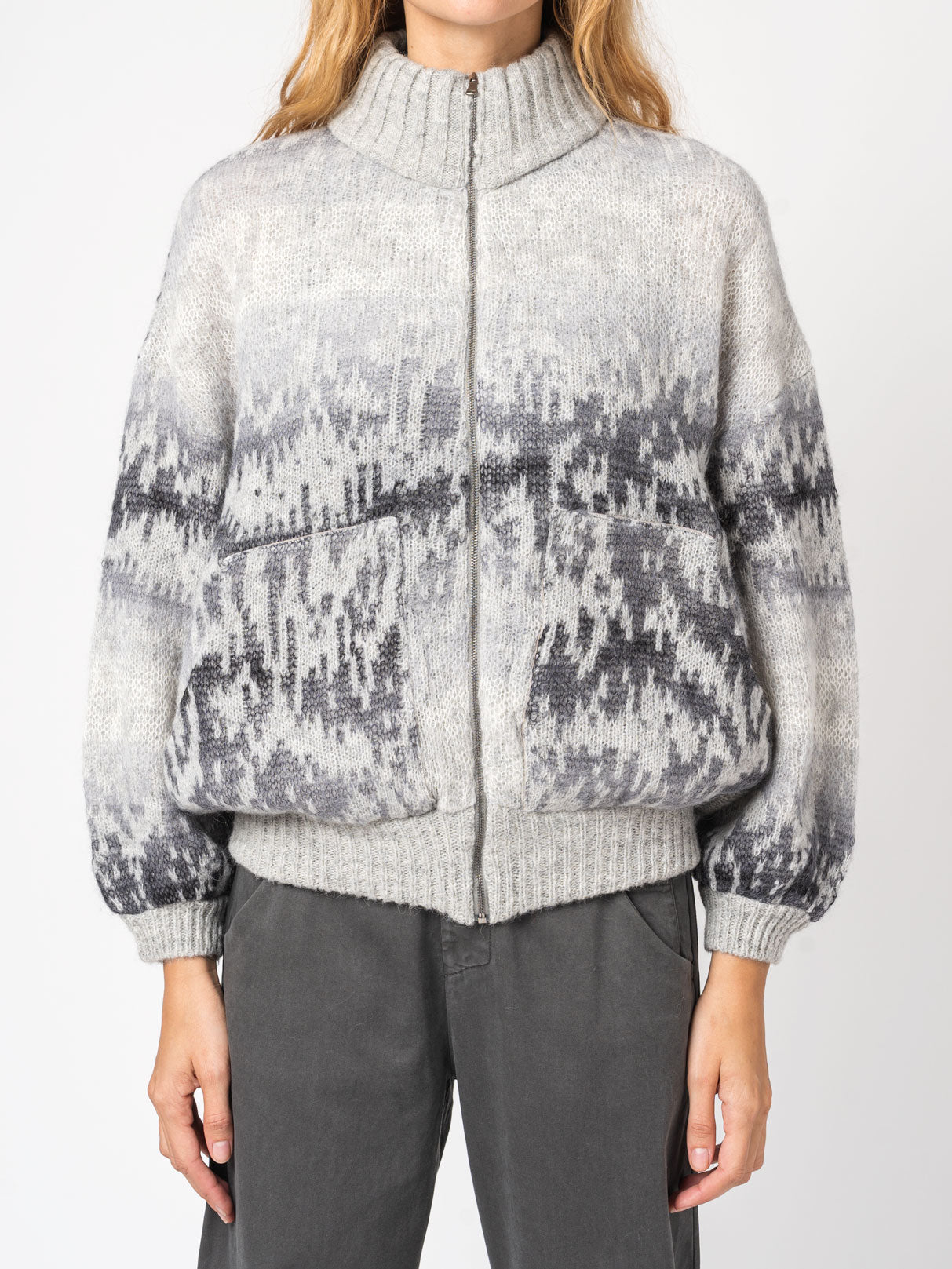 Ombre Knit Bomber Jacket - INN7