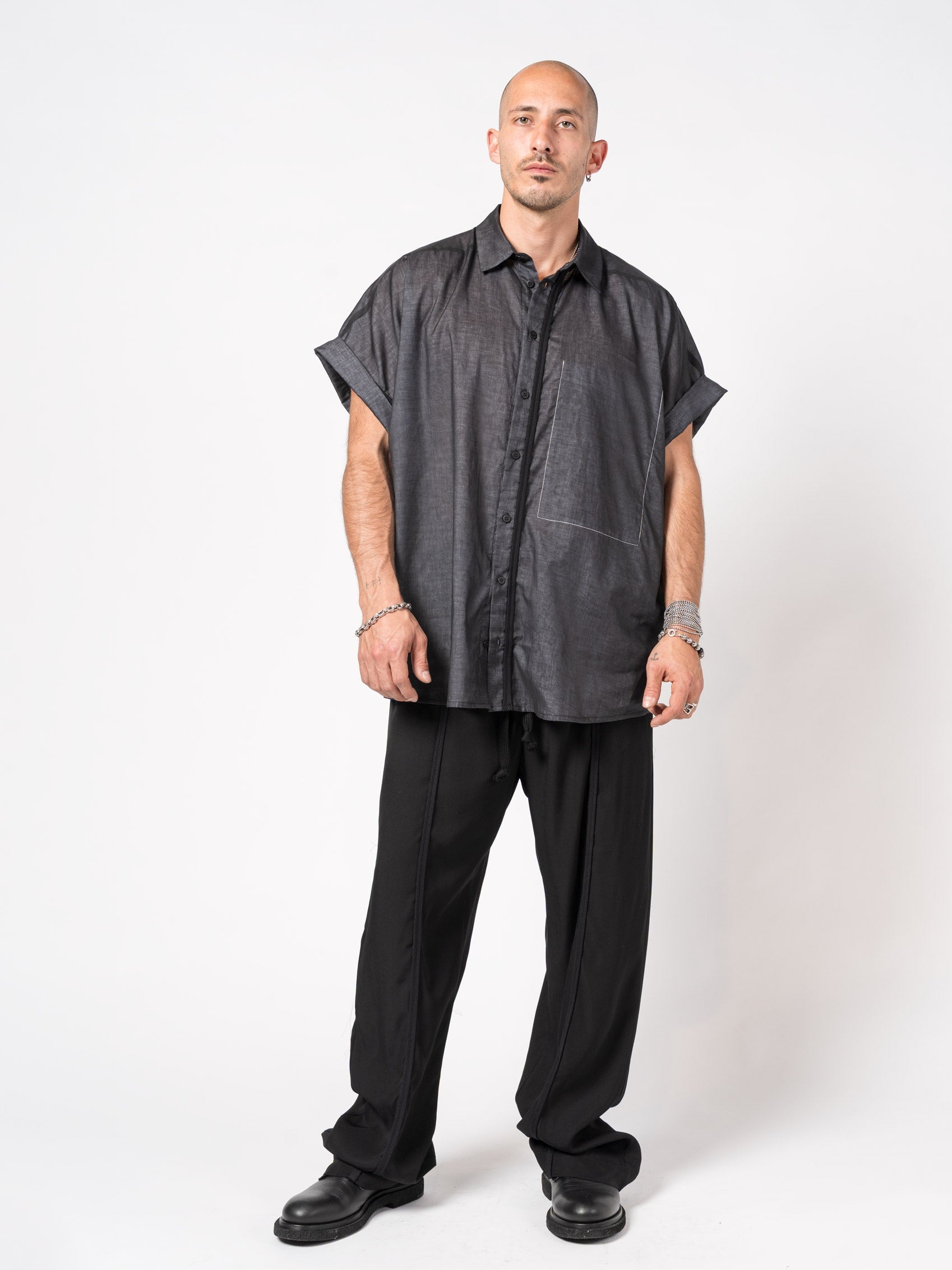 Oversized Sheer Cotton Shirt - INN7