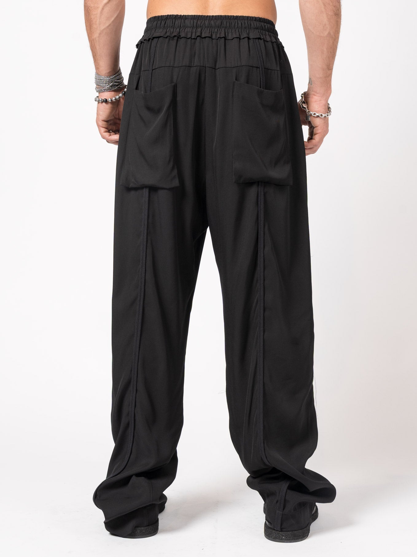 Wide-Leg Viscose Drawstring Pants - INN7
