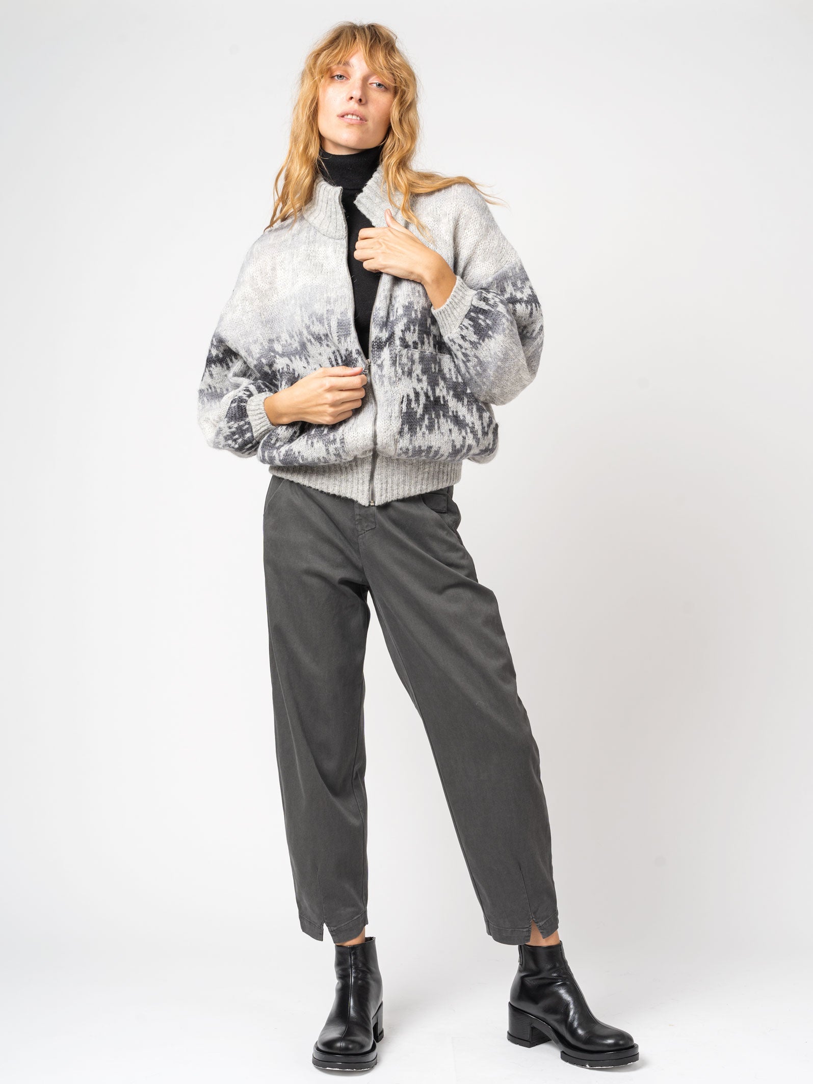 Ombre Knit Bomber Jacket - INN7