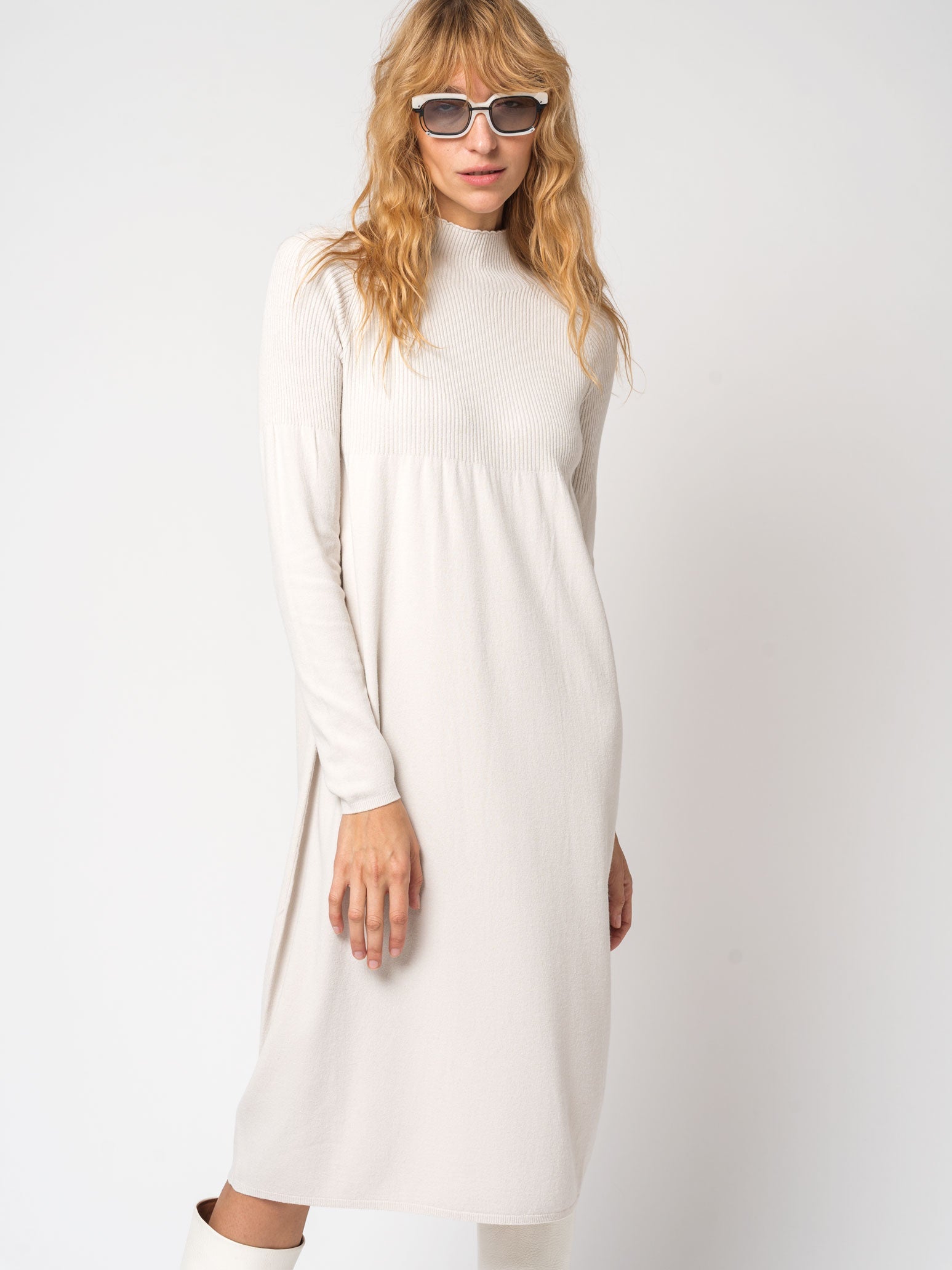 Turtleneck Dress in Viscose and Wool - INN7