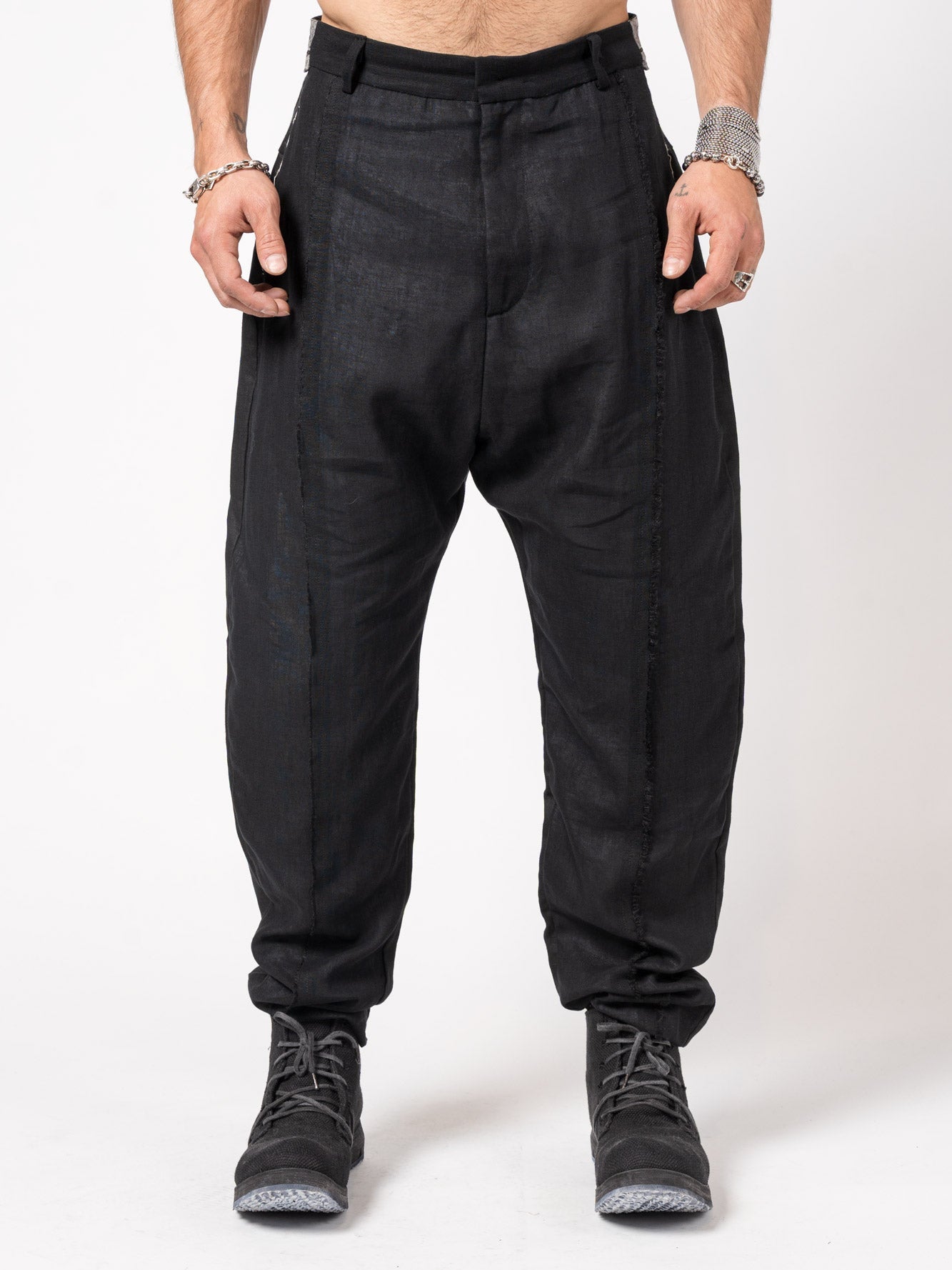 Textured Linen-Cotton Tapered Pants - INN7