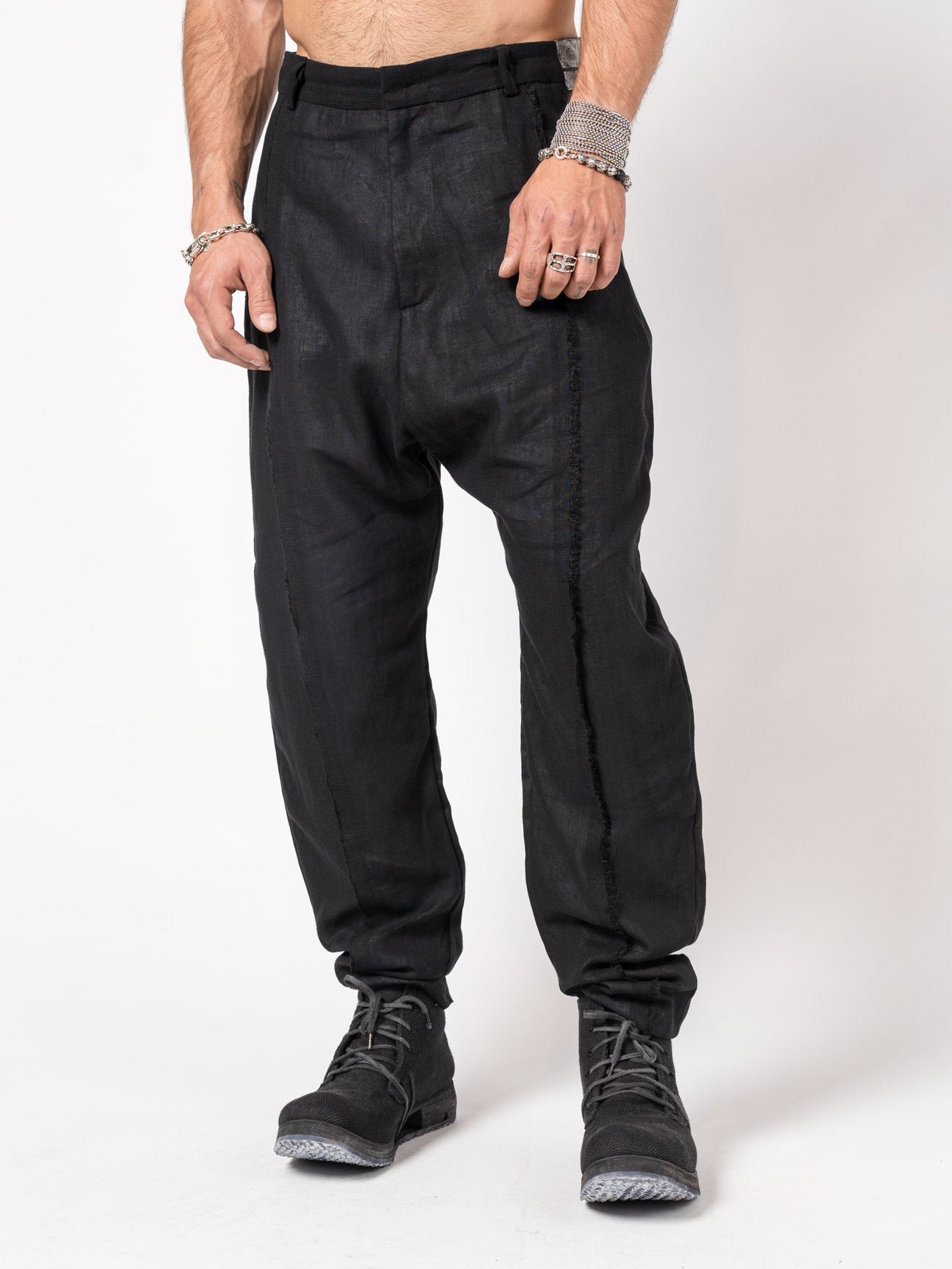 Textured Linen-Cotton Tapered Pants - INN7