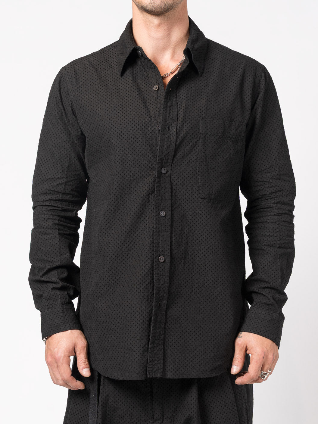 Perforated Button-Up Shirt - INN7