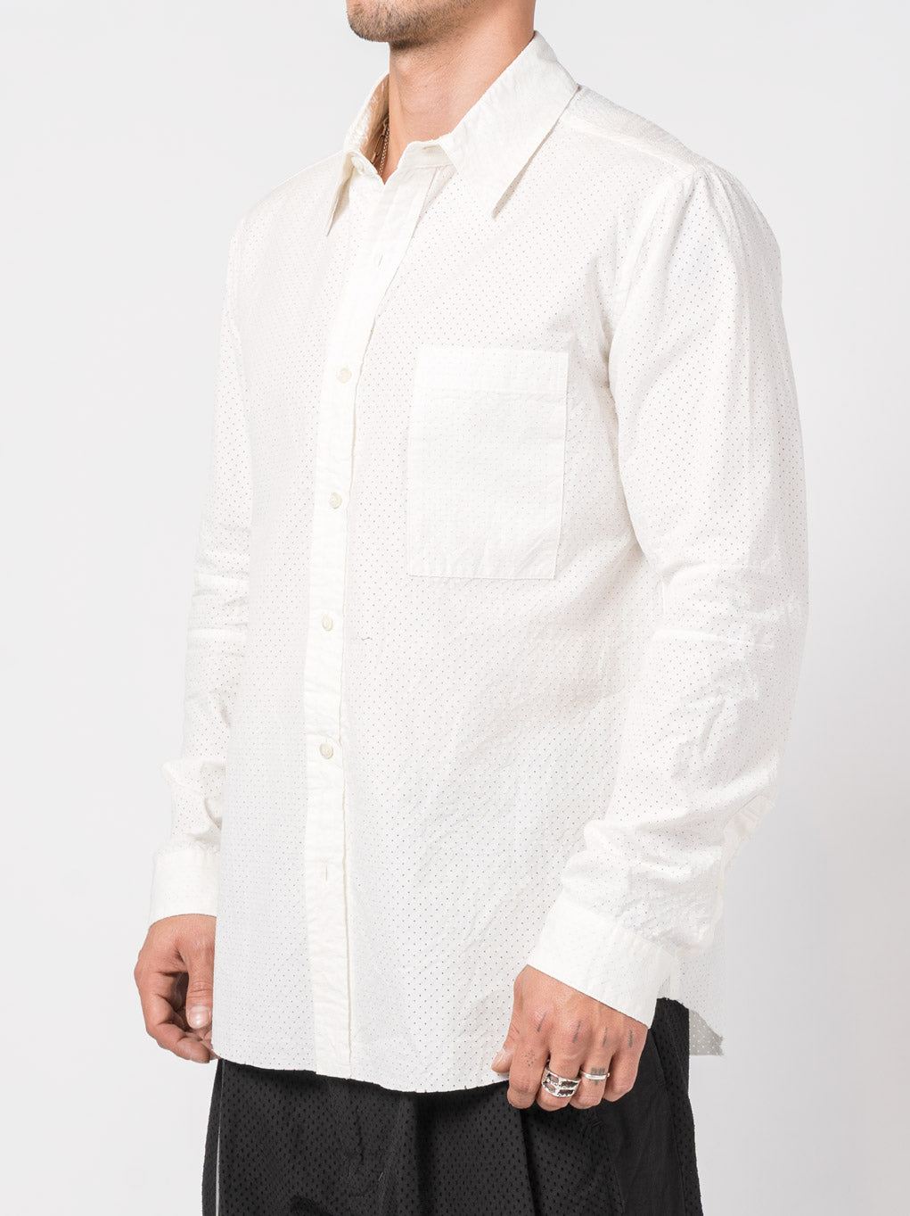 Perforated Button-Up Shirt - INN7