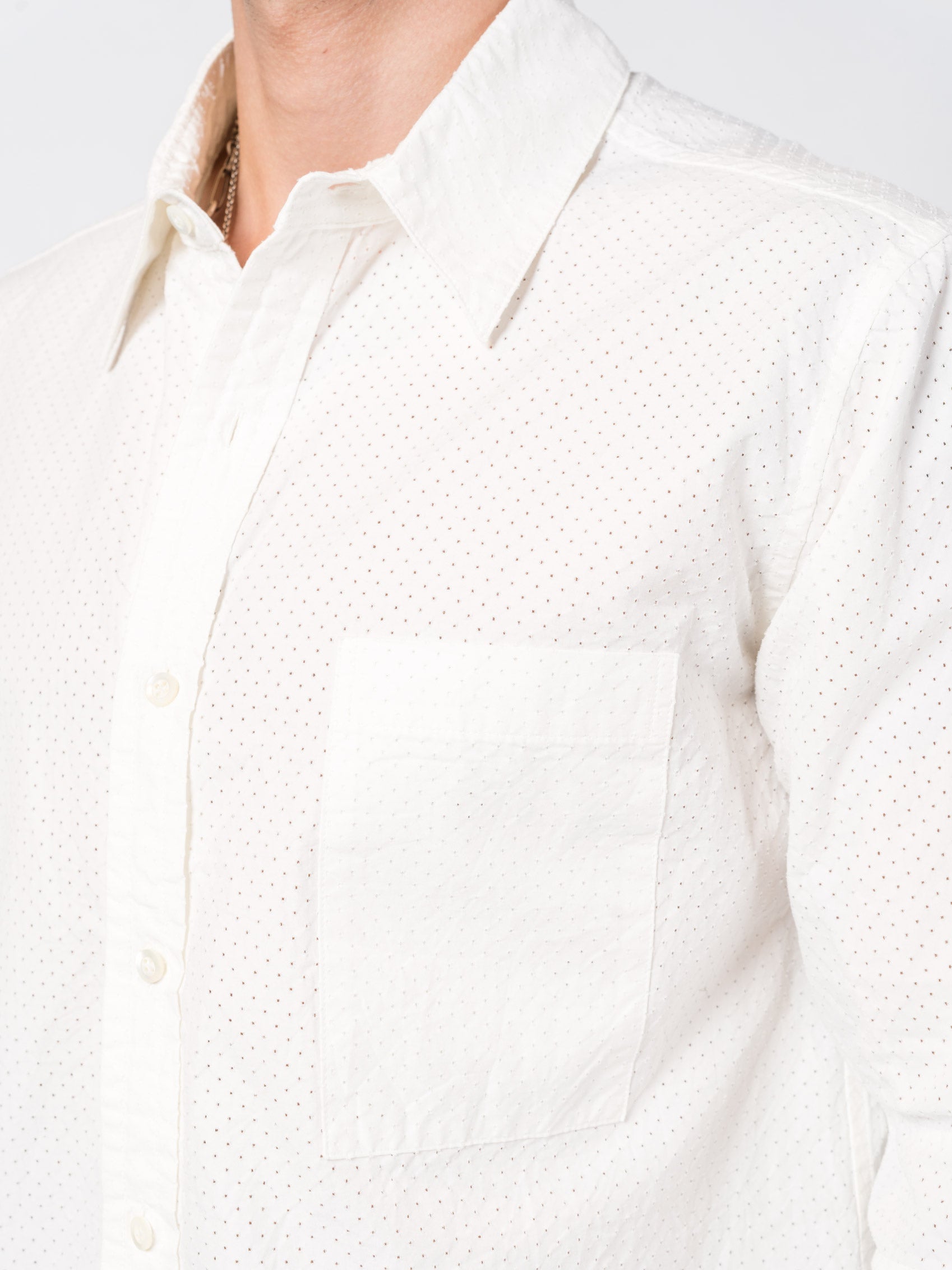 Perforated Button-Up Shirt - INN7
