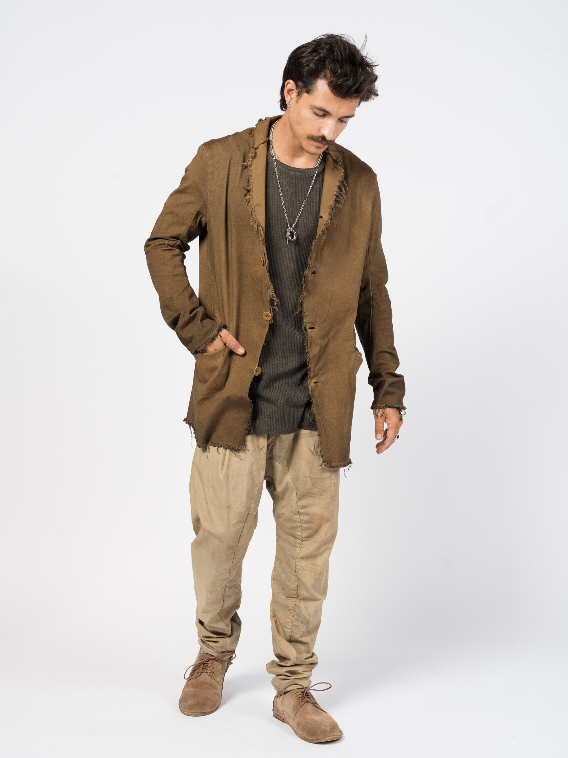Frayed Edge Cotton Blazer - INN7
