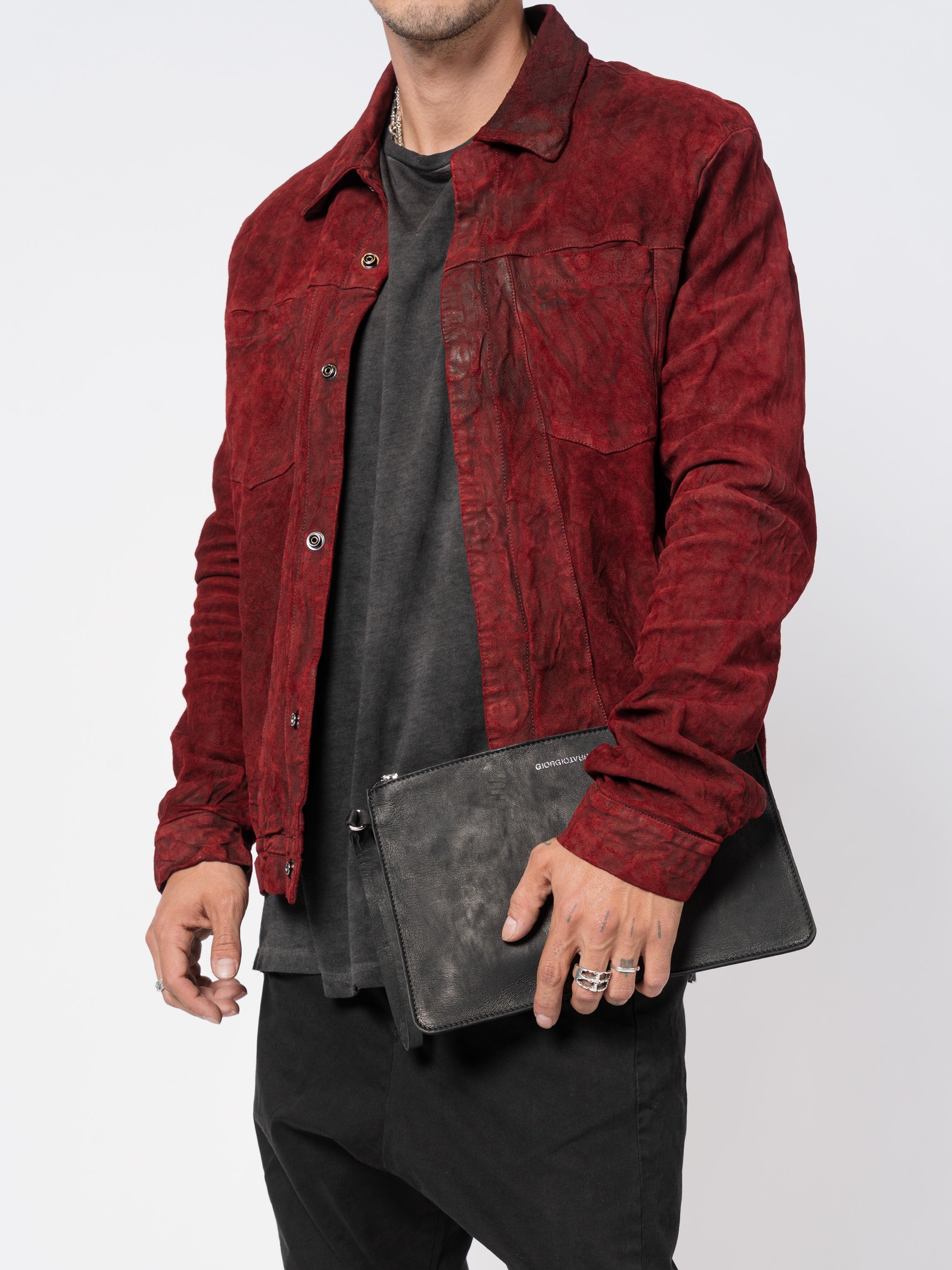 Leather Zipped Clutch