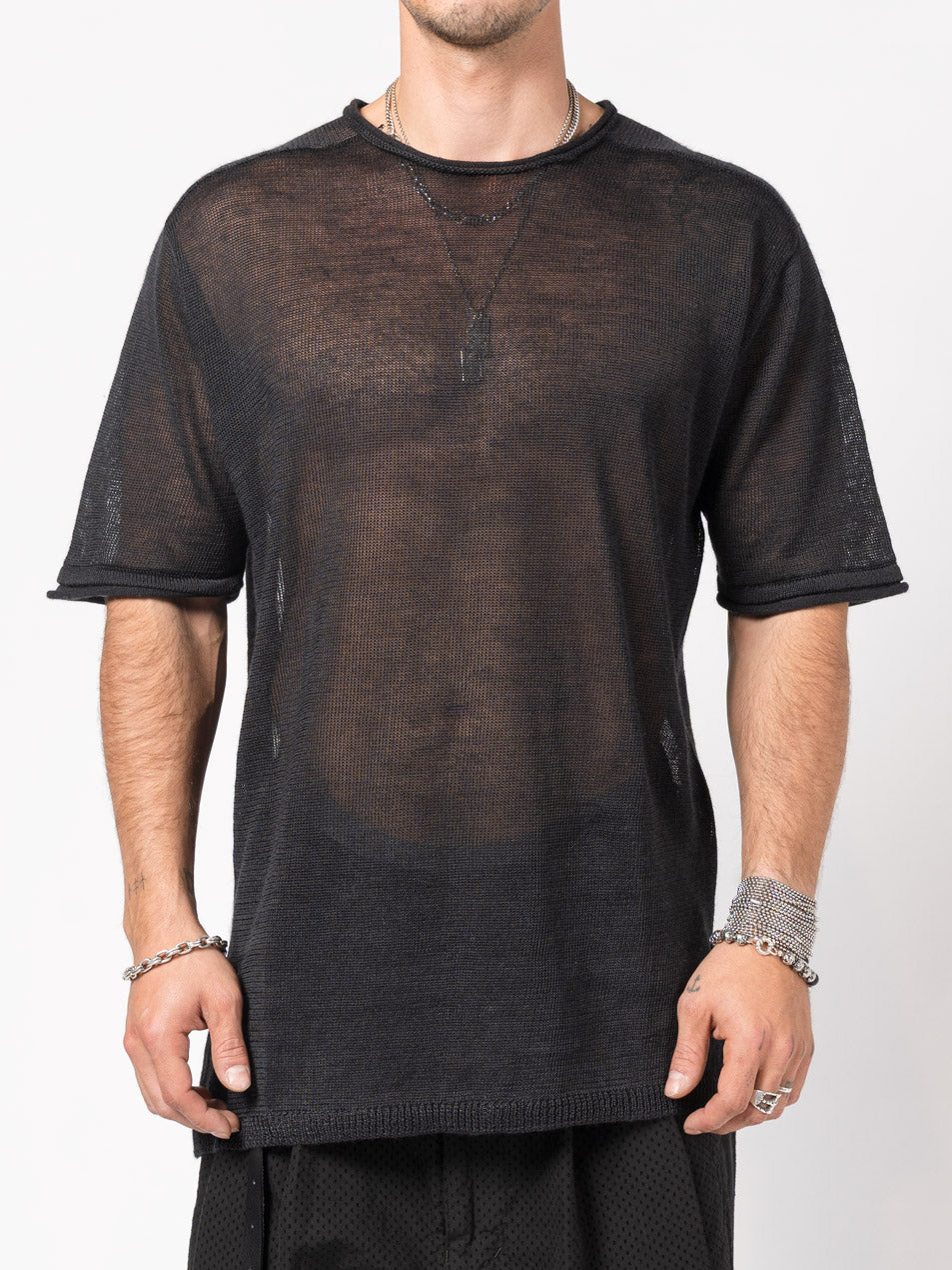 Sheer Ramie Knit T-Shirt - INN7