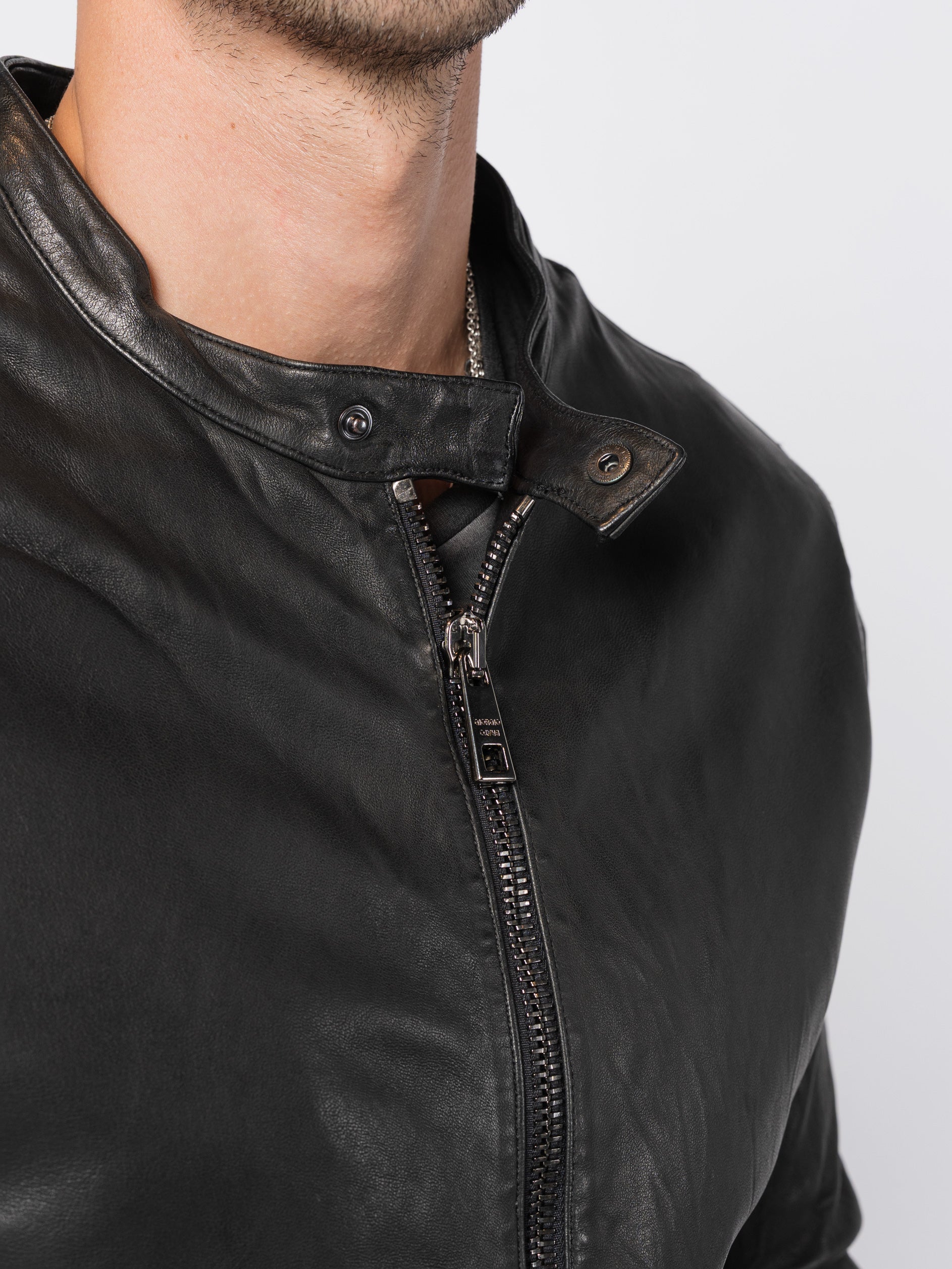 Leather Biker Jacket - INN7