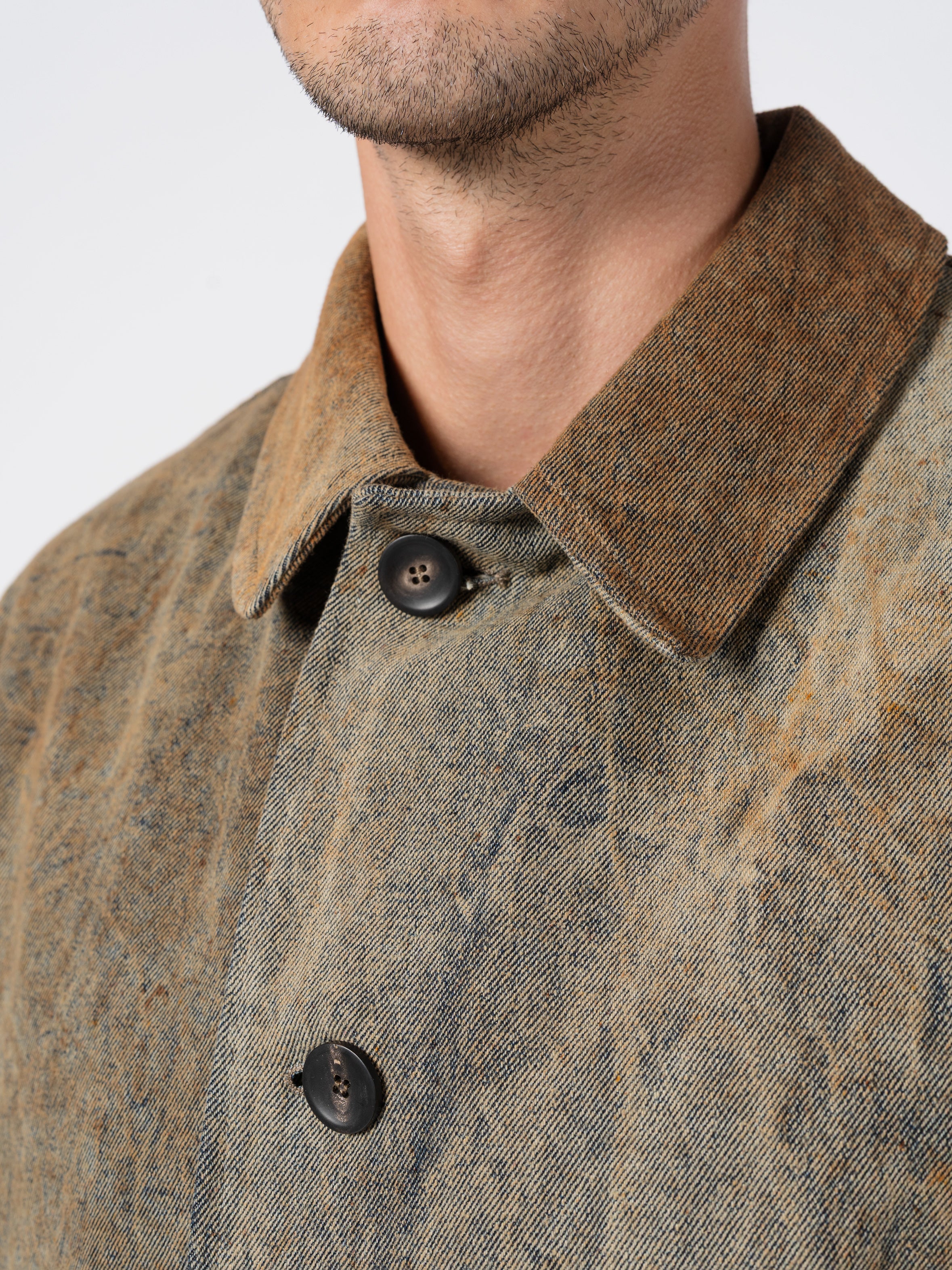 Textured Cotton Long Coat