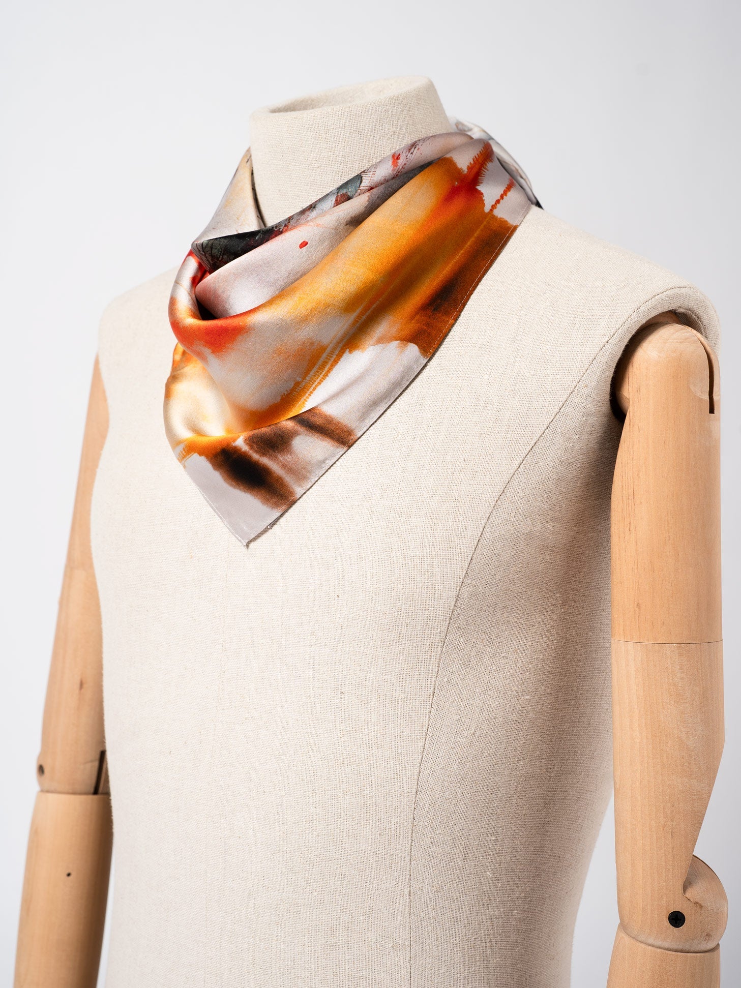Silk Satin Scarf with Double-Sided Print - INN7