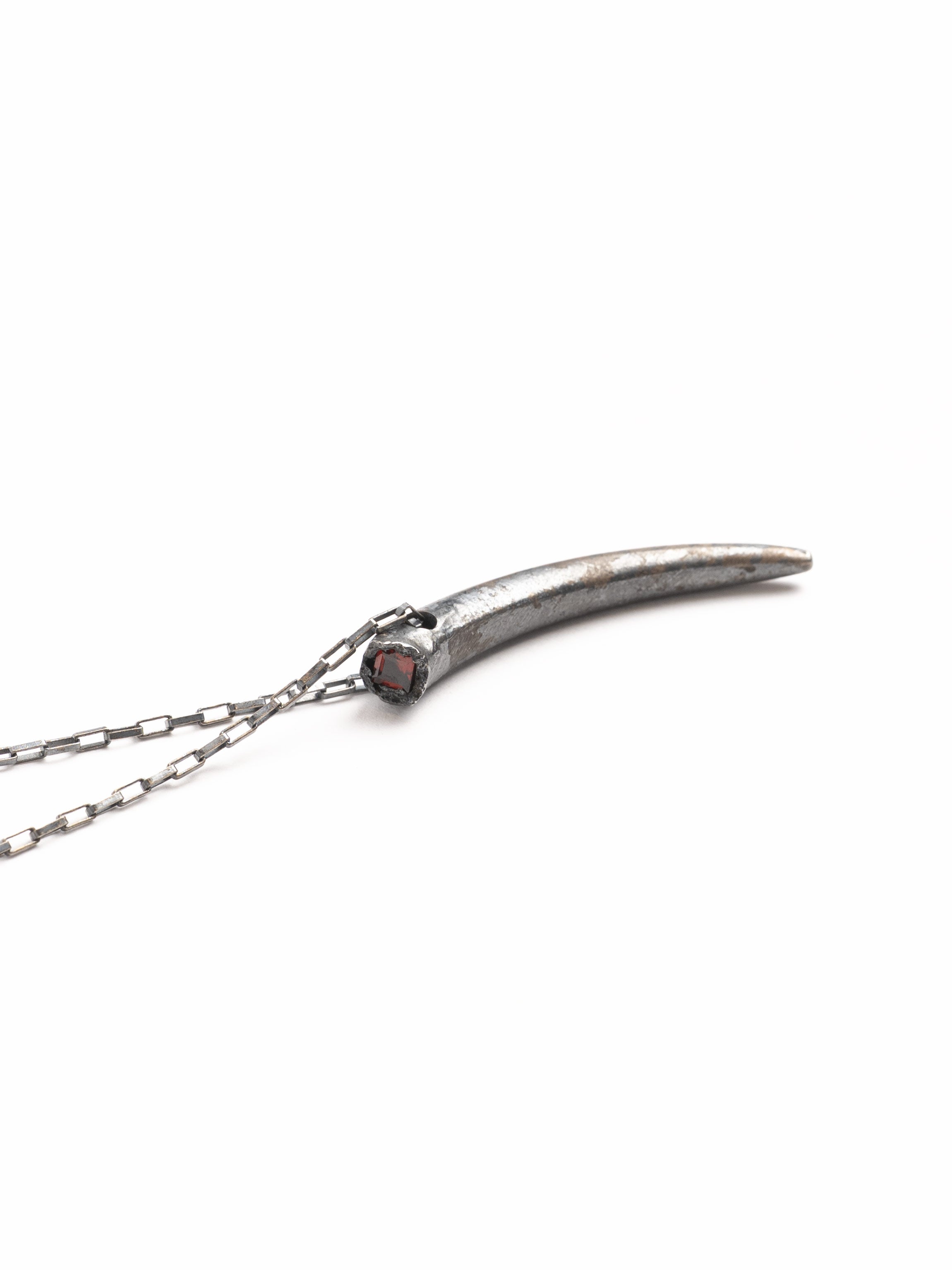 Blood Garnet Horn Necklace