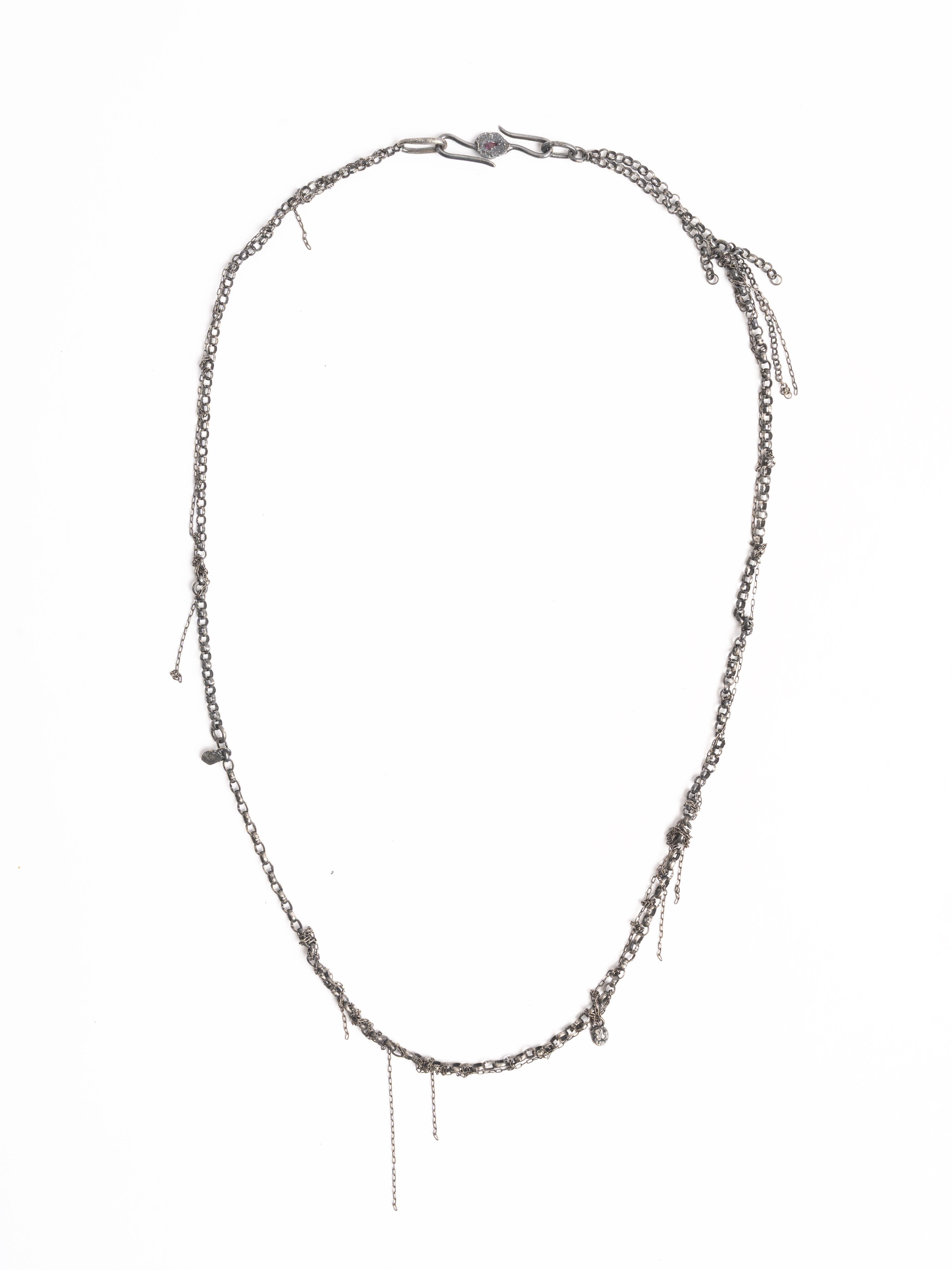 Oxidized Silver Chain Necklace