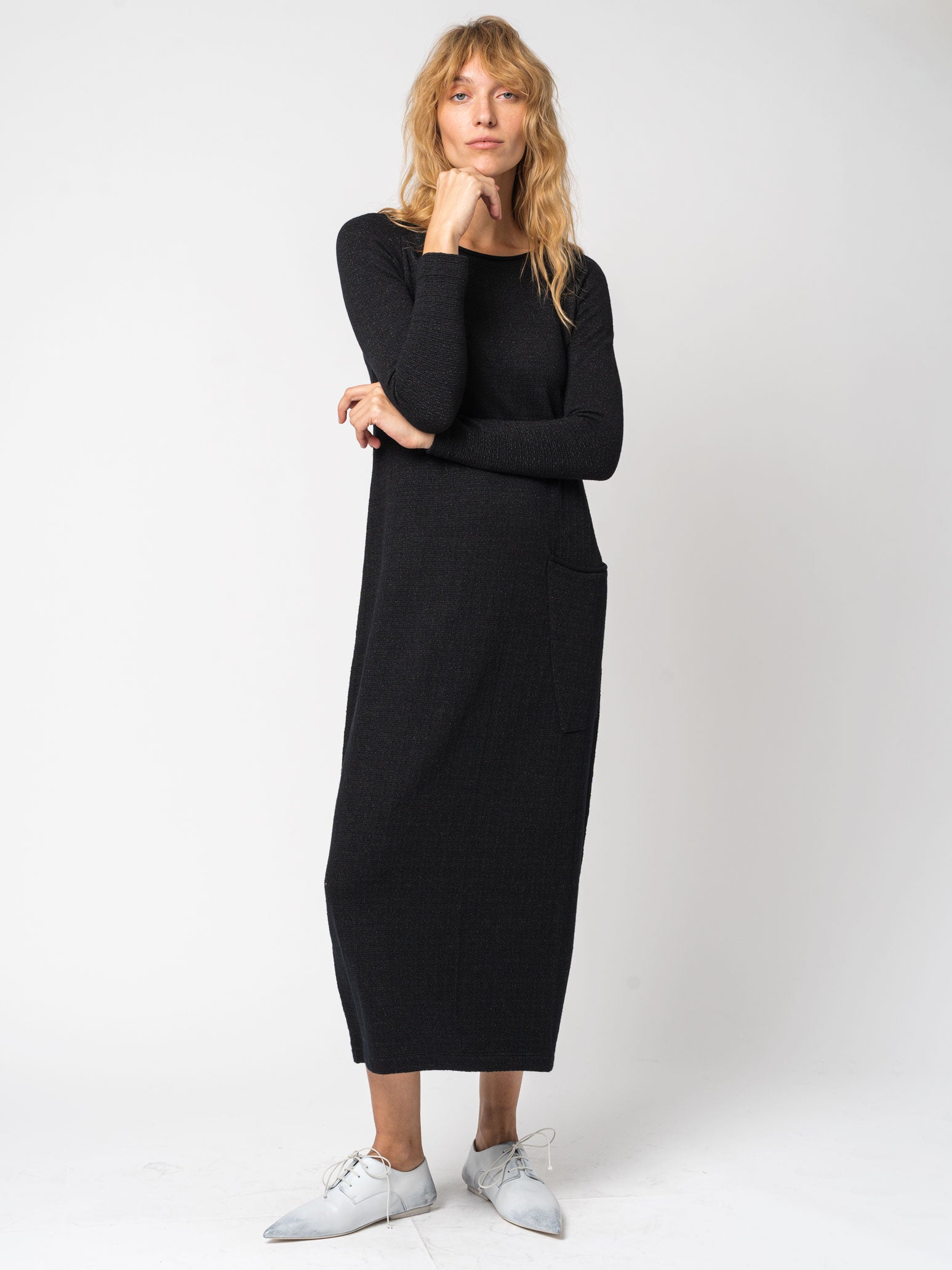 Micro-Patterned Jacquard Knitted Long Dress - INN7