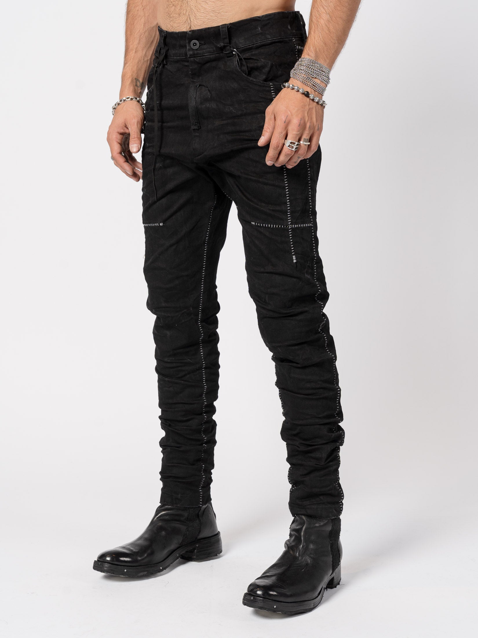 Stretch Denim Contrast Stitch Jeans