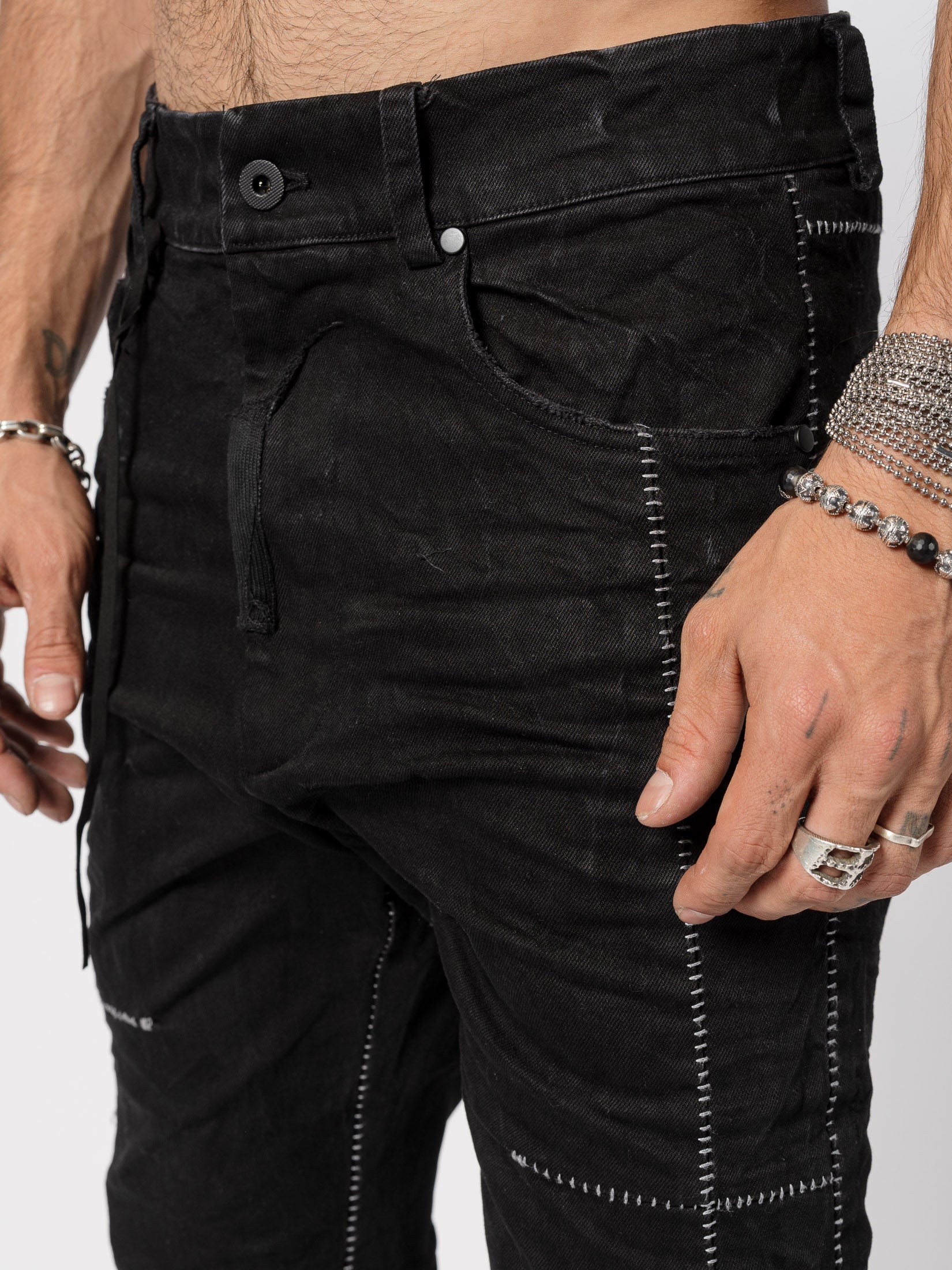 Stretch Denim Contrast Stitch Jeans