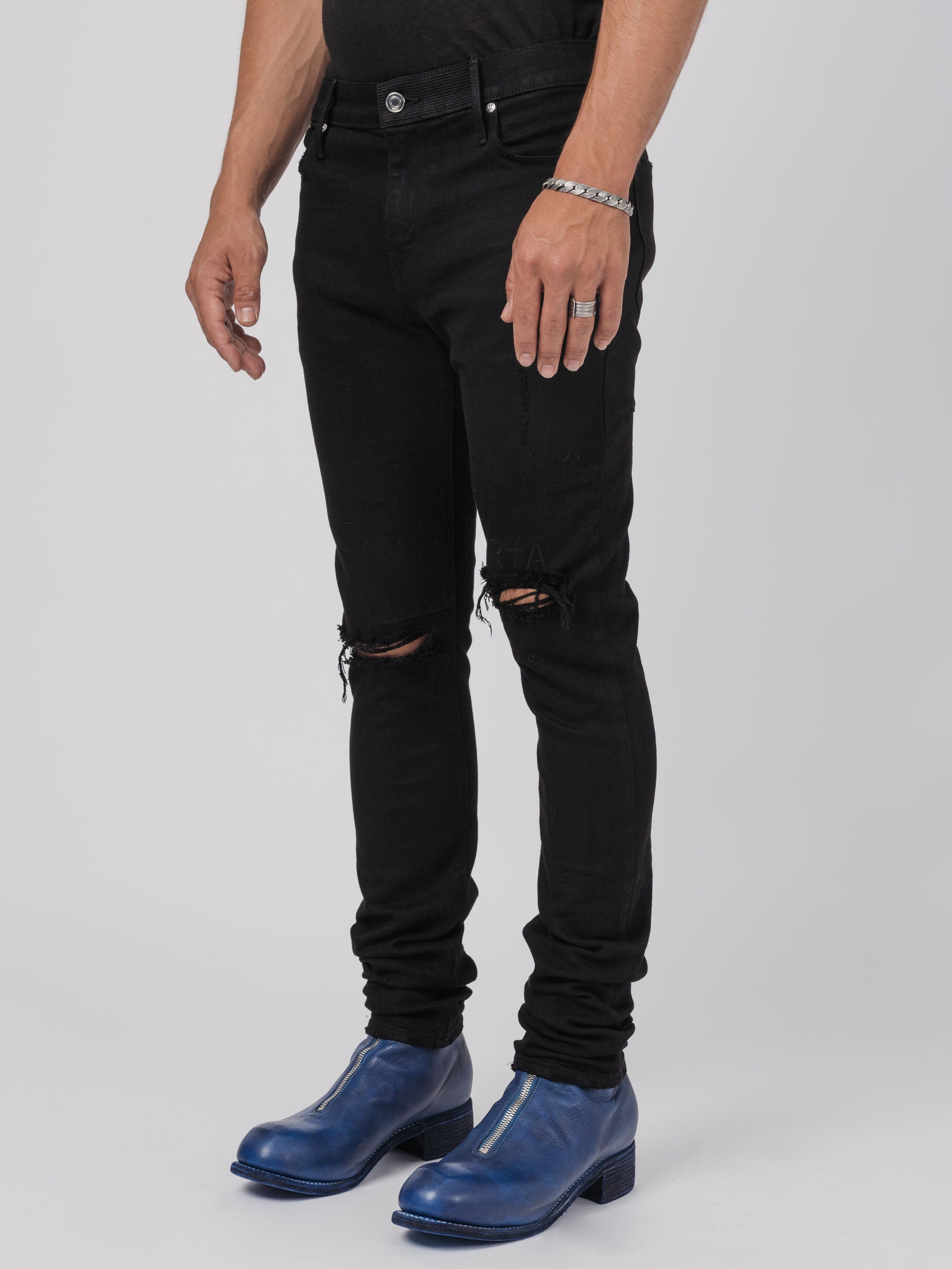 Distressed Skinny Stretch Denim Jeans - INN7