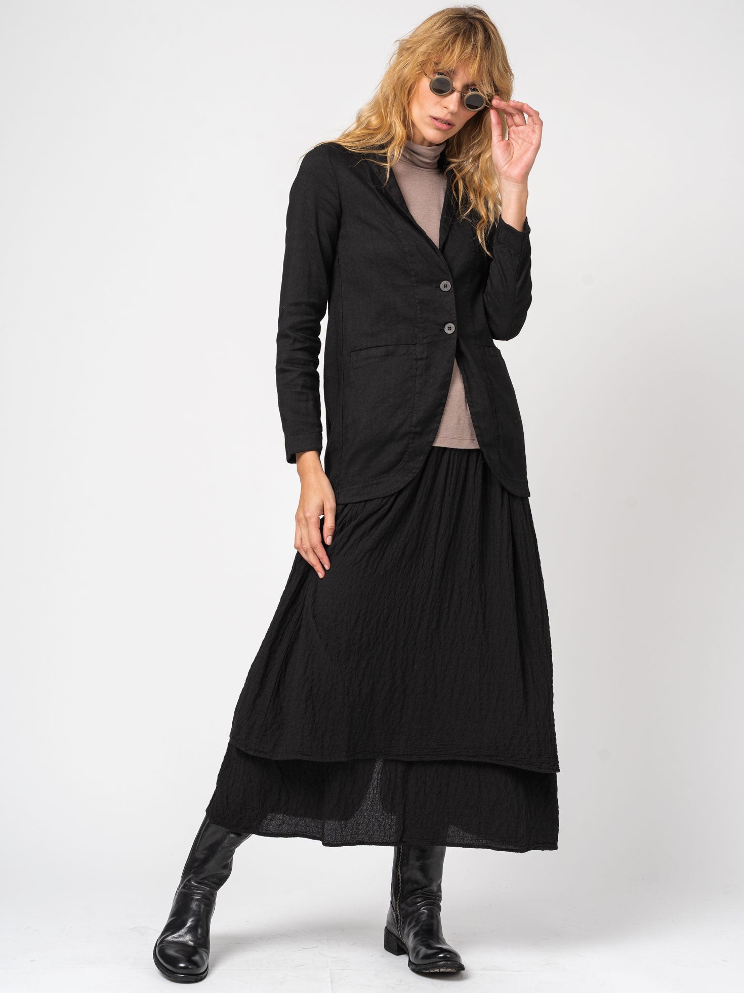 Comfort fit jacket in stretch wool and linen - INN7