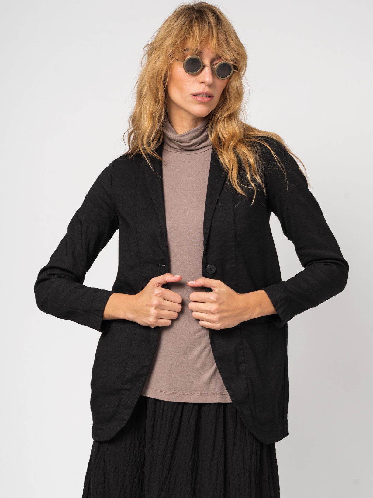 Comfort fit jacket in stretch wool and linen - INN7