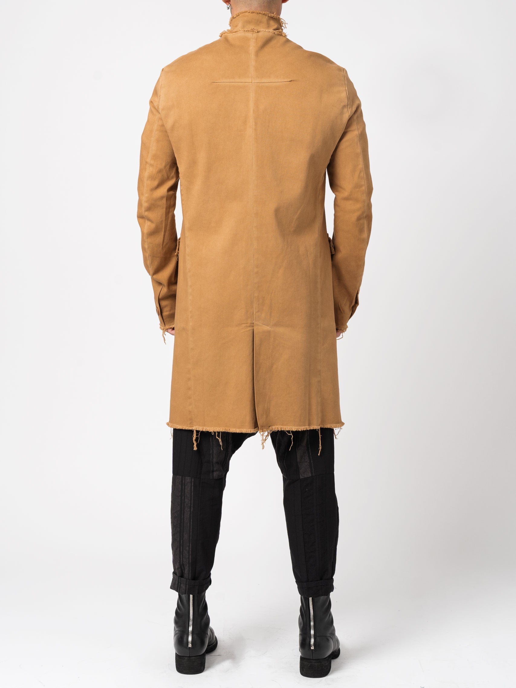 Long Frayed Edge Button-Up Jacket - INN7