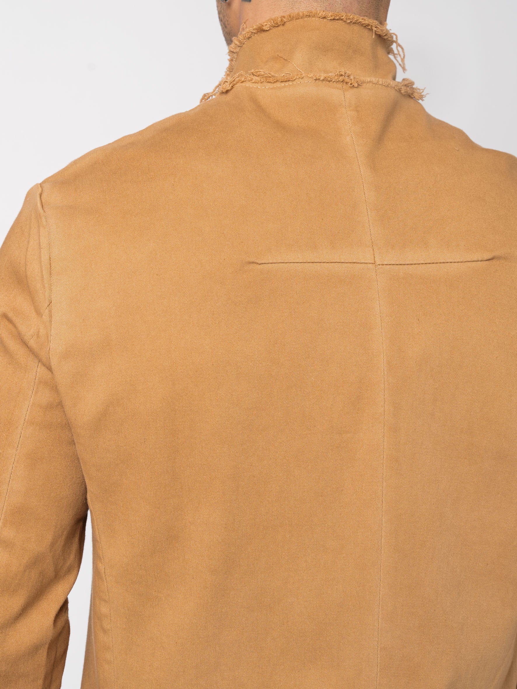 Long Frayed Edge Button-Up Jacket - INN7