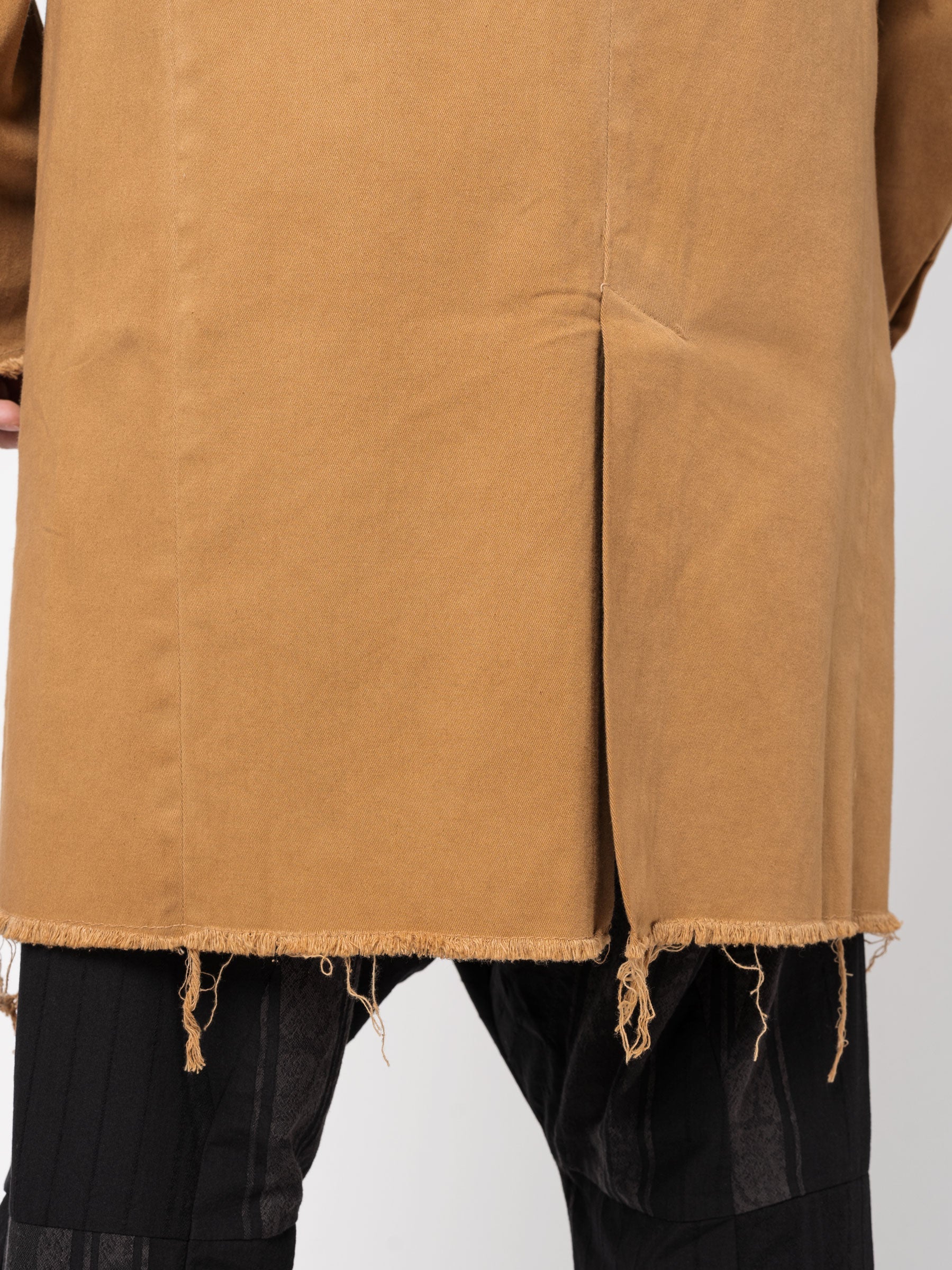 Long Frayed Edge Button-Up Jacket - INN7