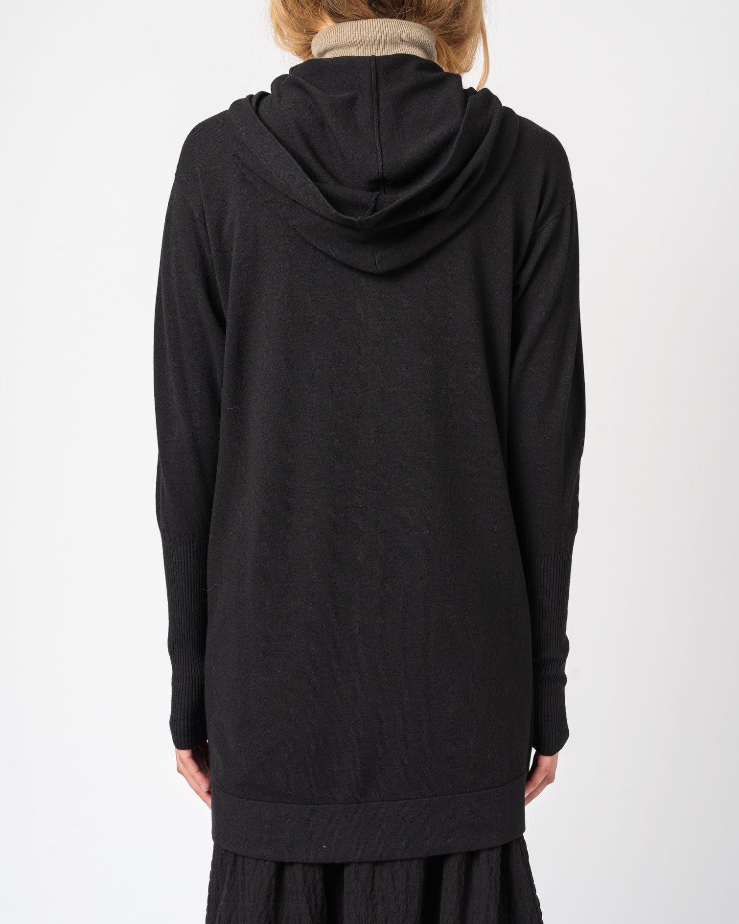 Viscose and Wool Zipped Maxi Hoodie - INN7