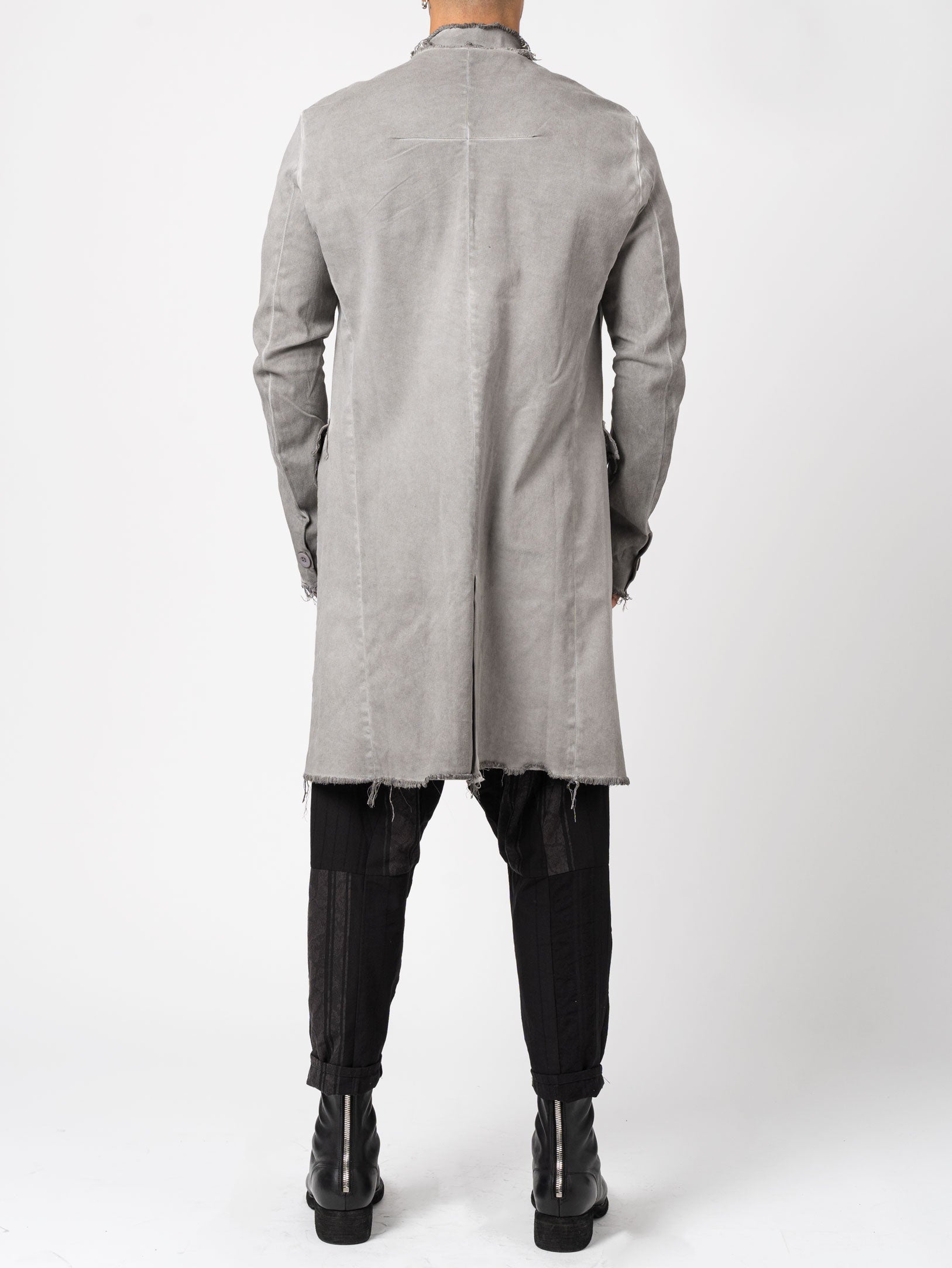 Long Frayed Edge Button-Up Jacket - INN7