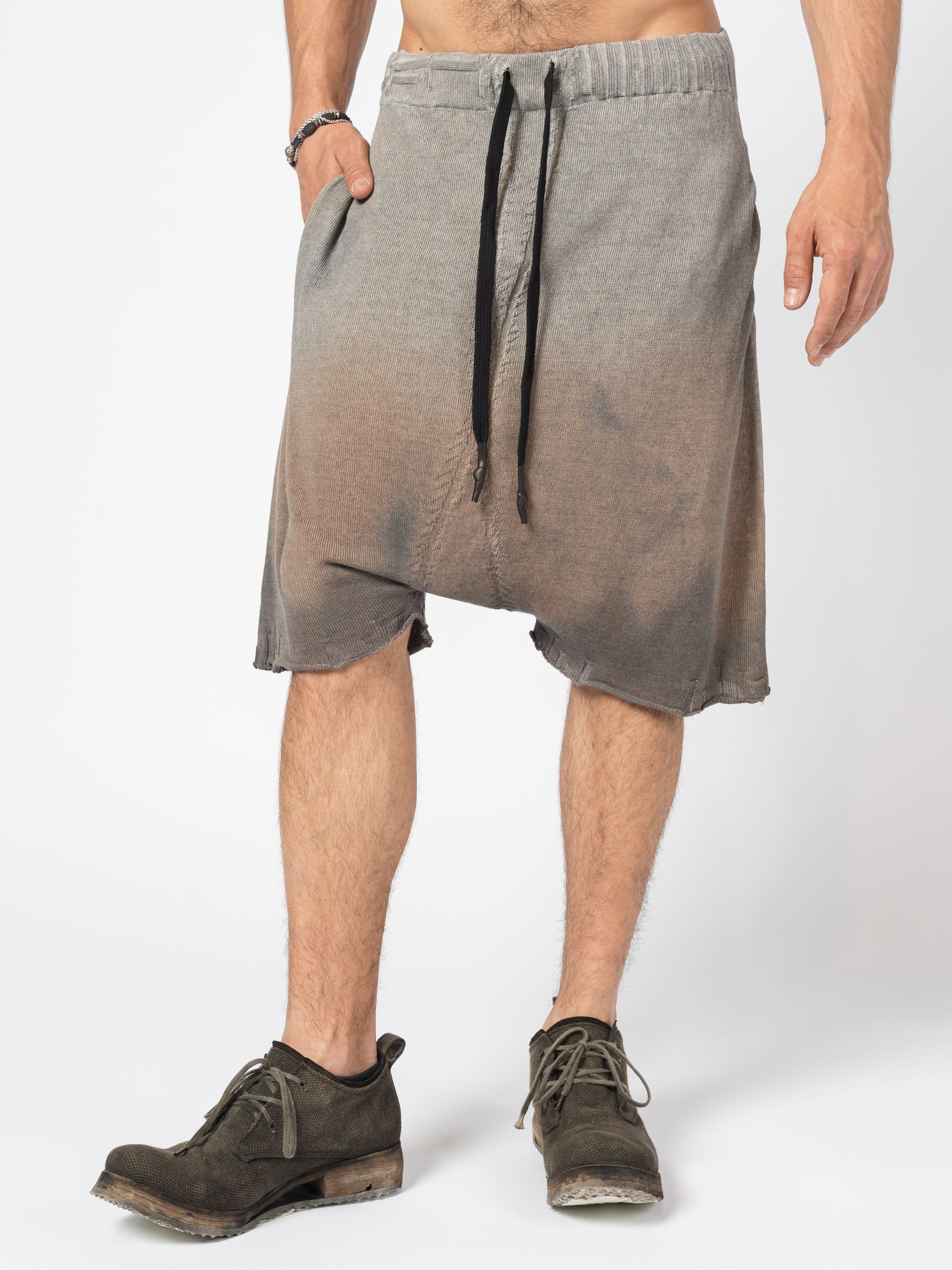 Knit Drop-Crotch Shorts