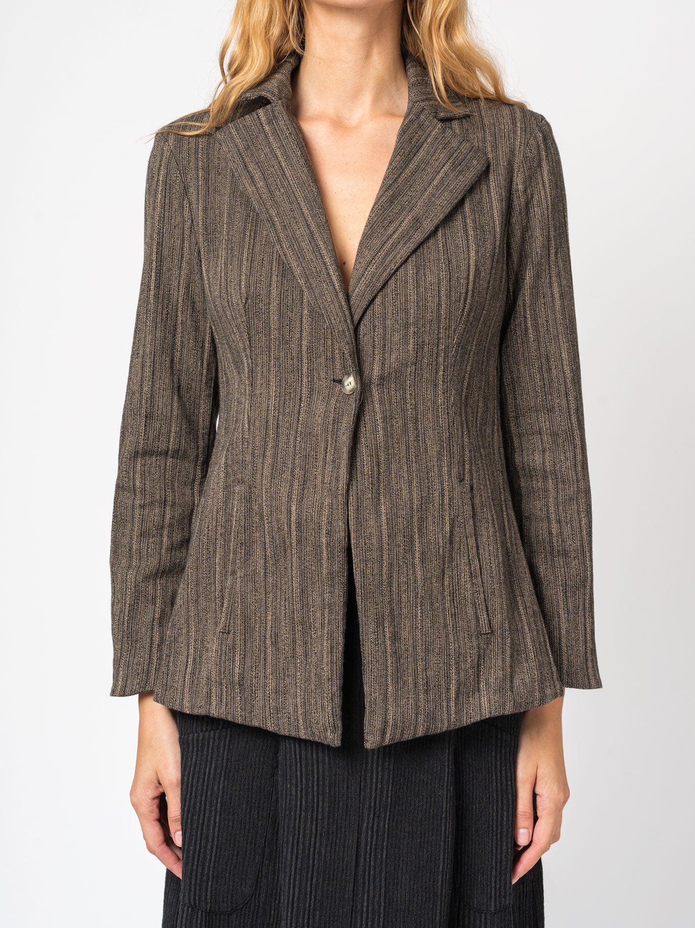 Single-button striped jacket - INN7