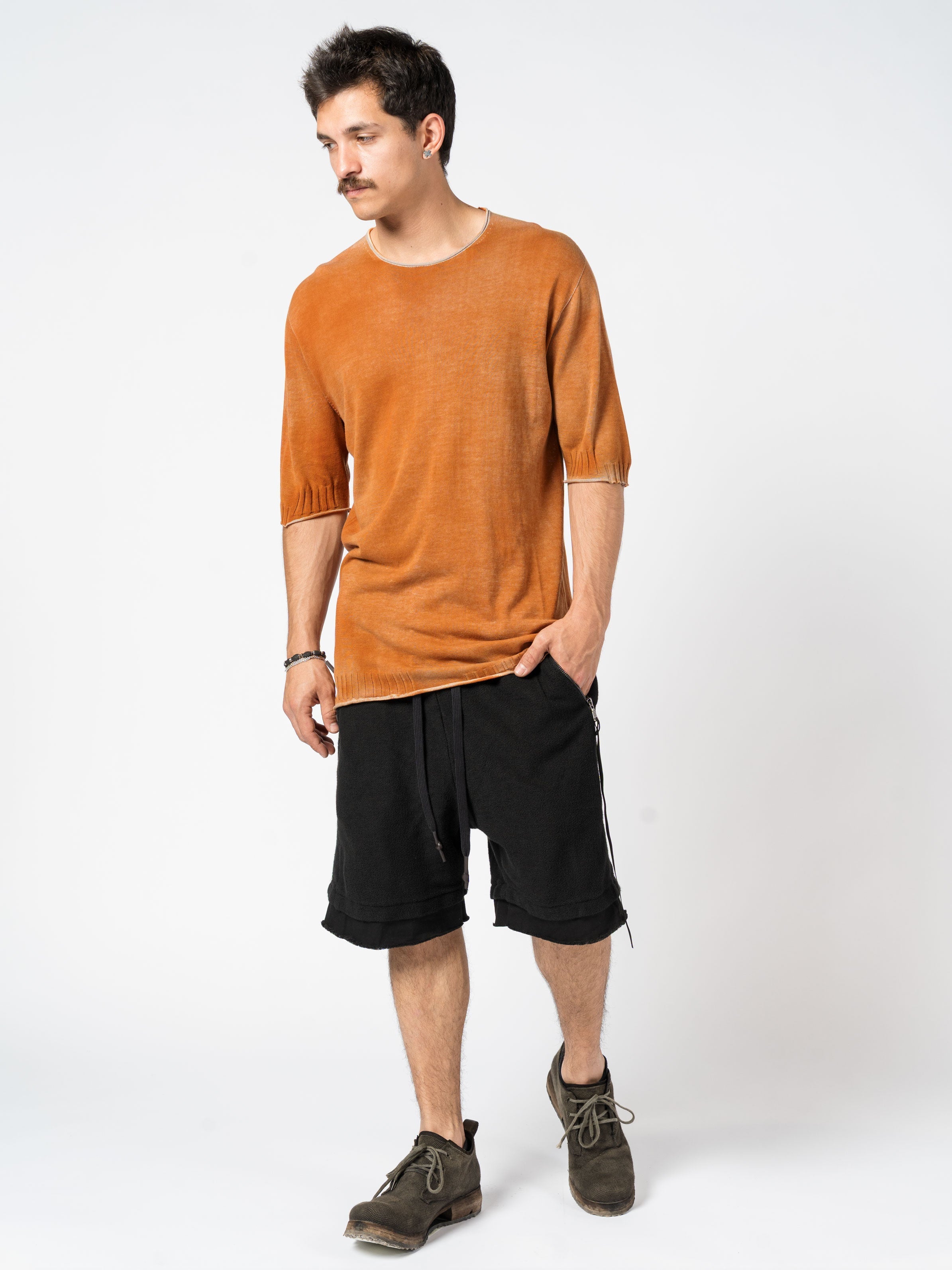 Lightweight Ribbed Knit Tee - INN7