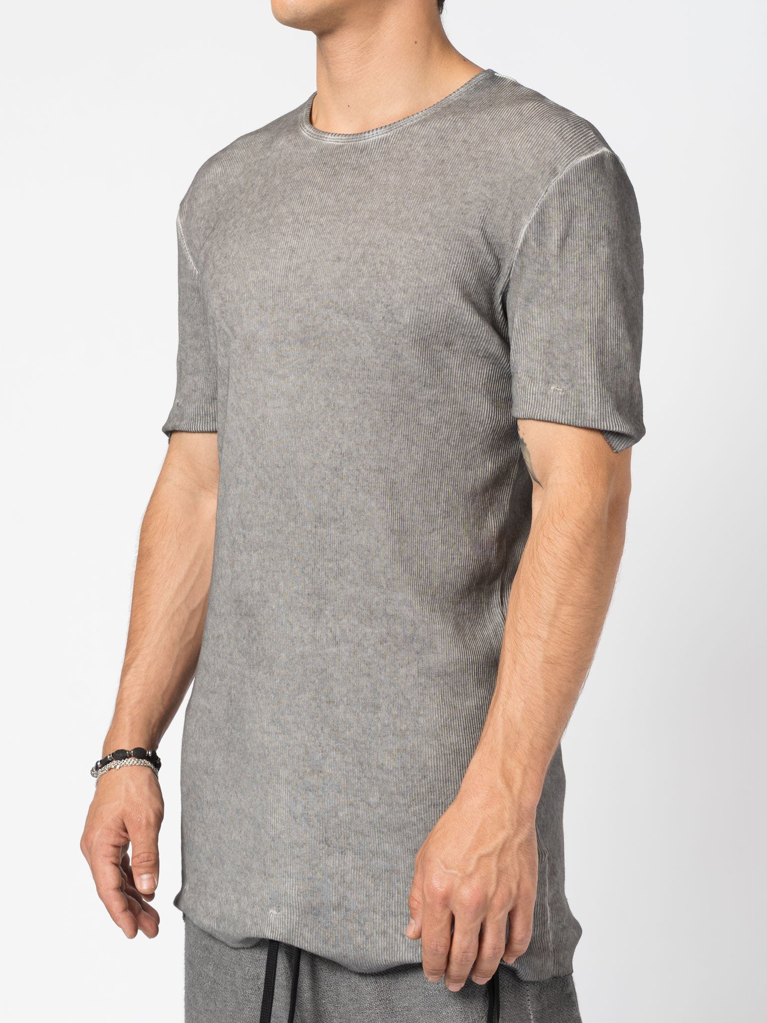 Ribbed Cotton Elongated Tee - INN7