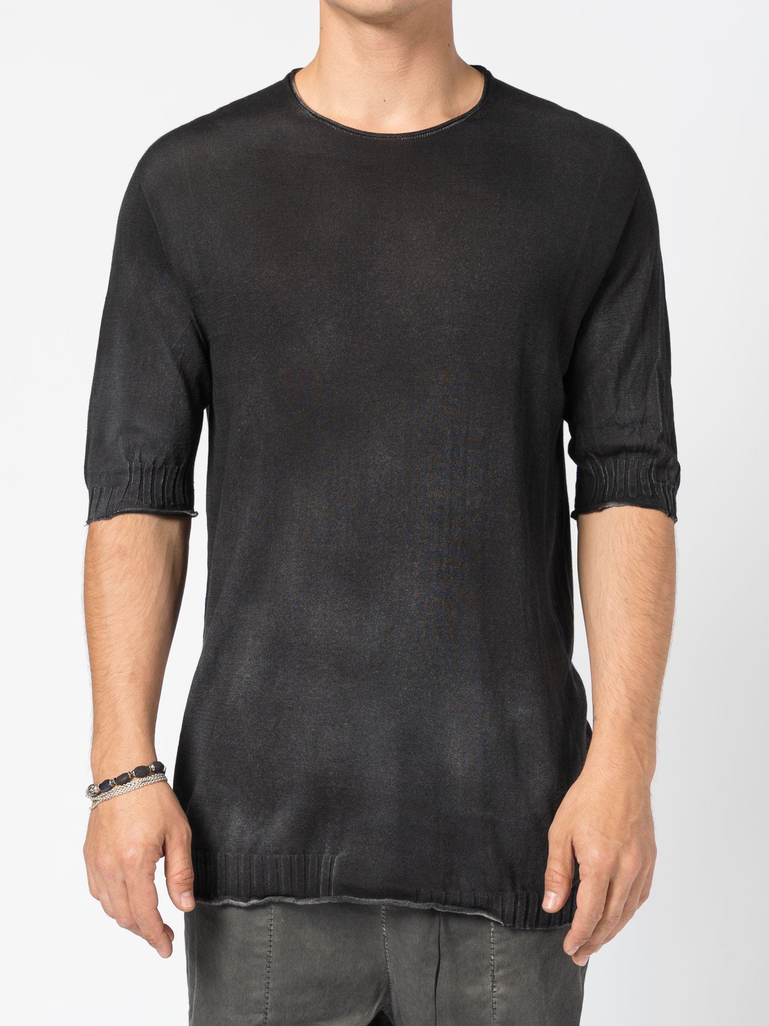 Lightweight Ribbed Knit Tee - INN7