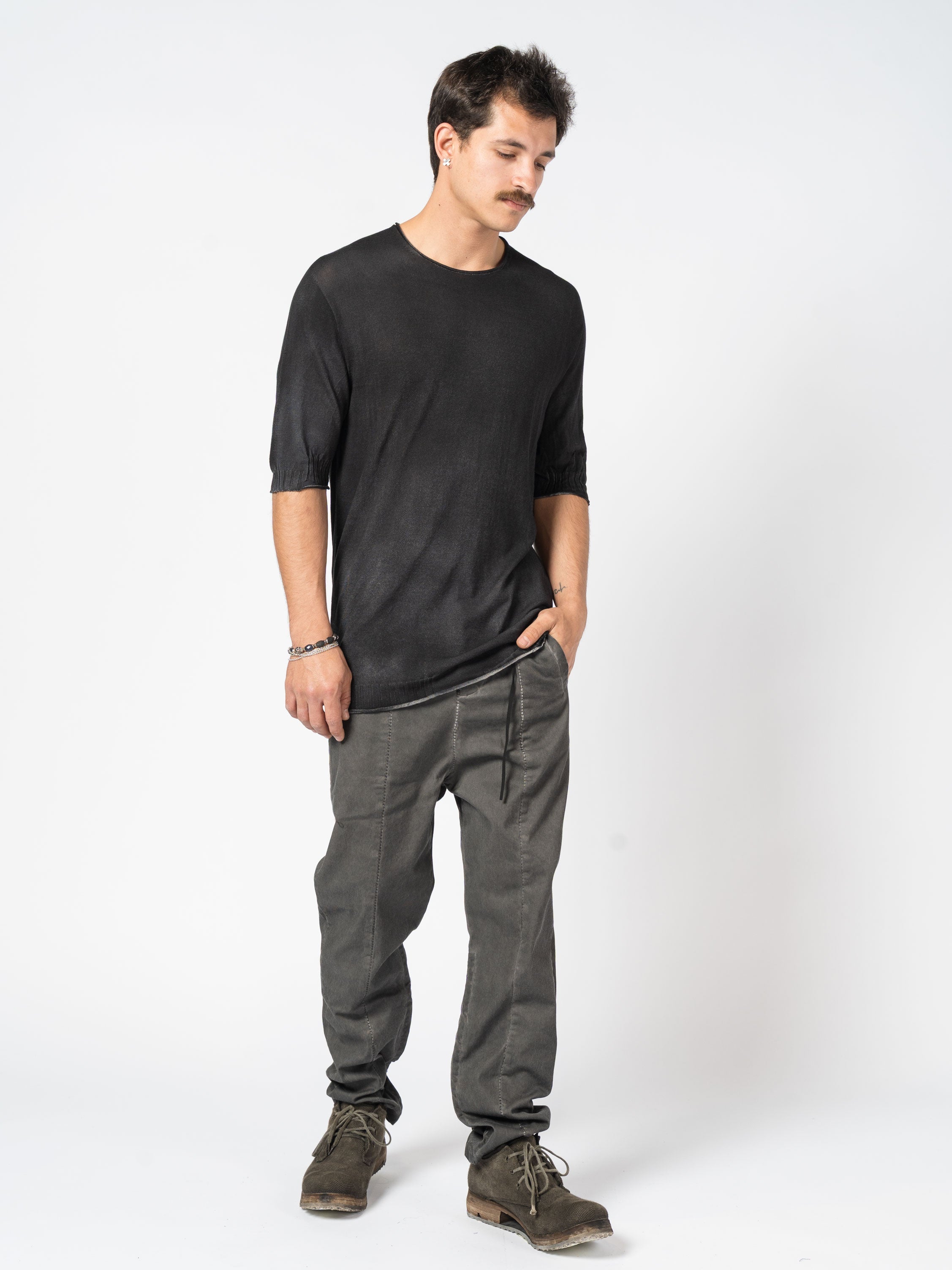 Lightweight Ribbed Knit Tee - INN7