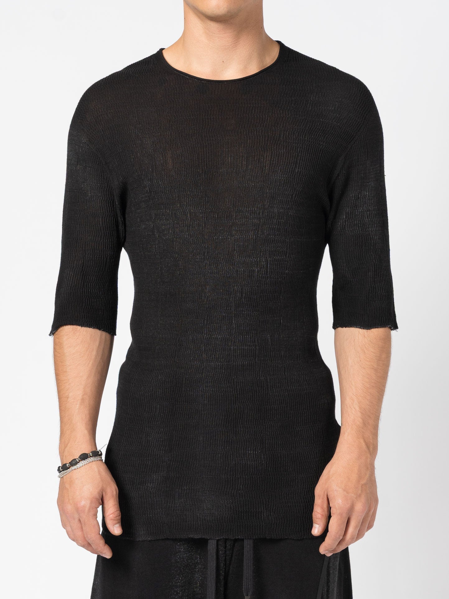 Semi-Sheer Rib Knit Tee - INN7