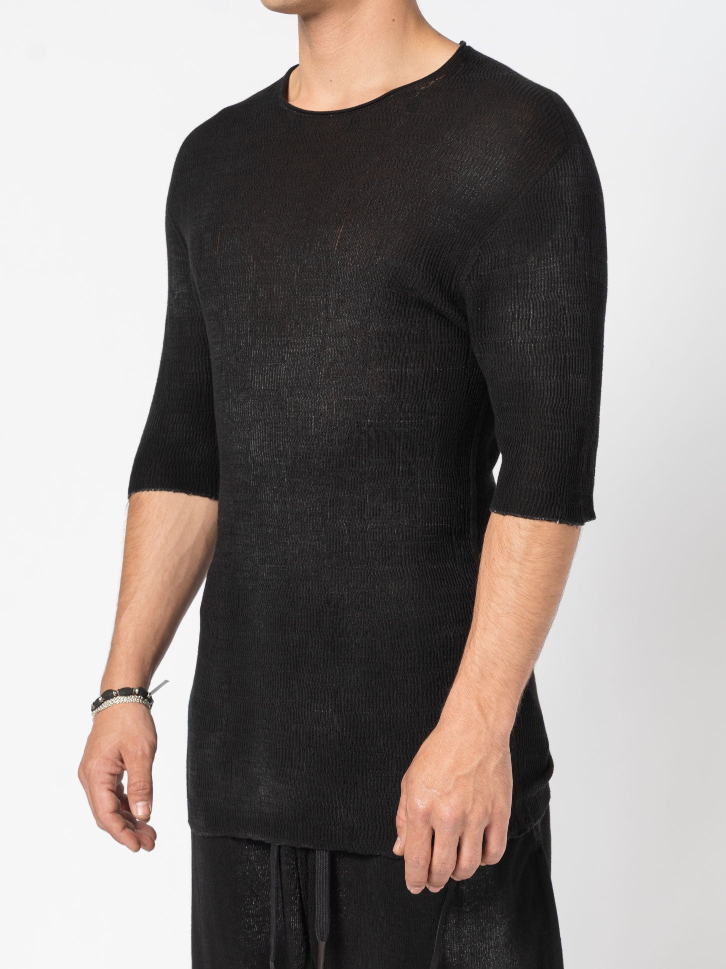 Semi-Sheer Rib Knit Tee - INN7
