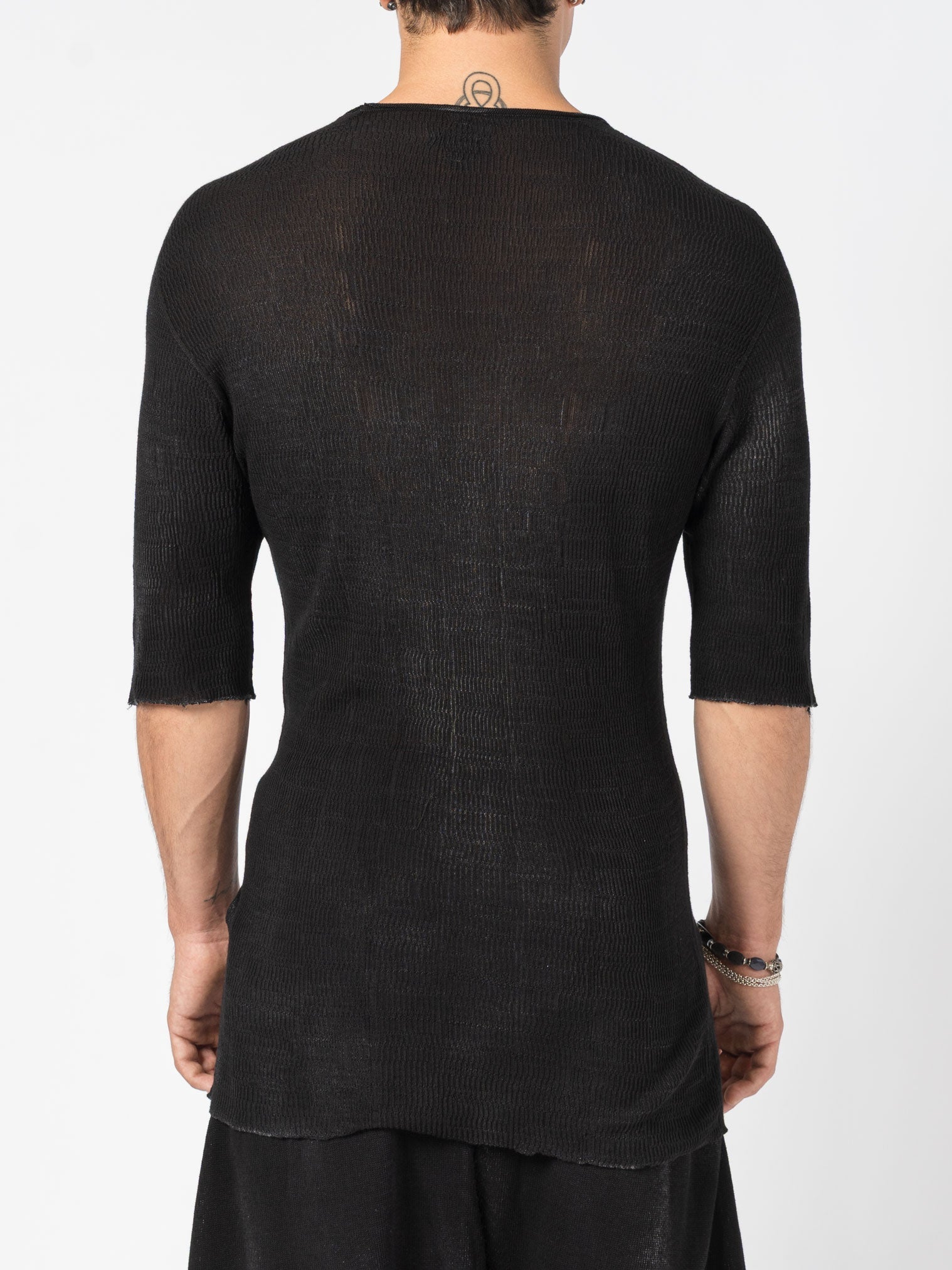 Semi-Sheer Rib Knit Tee - INN7