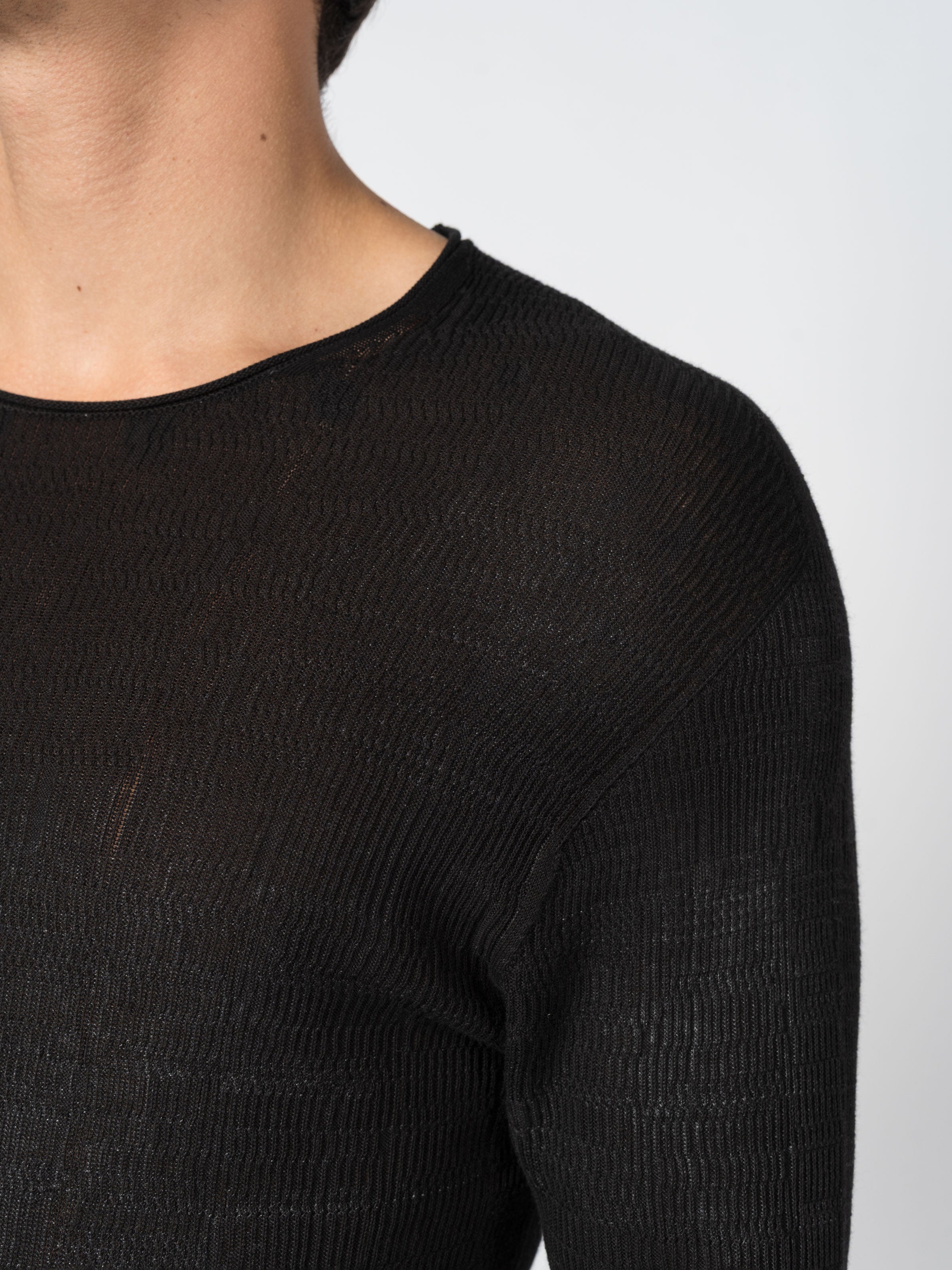 Semi-Sheer Rib Knit Tee - INN7