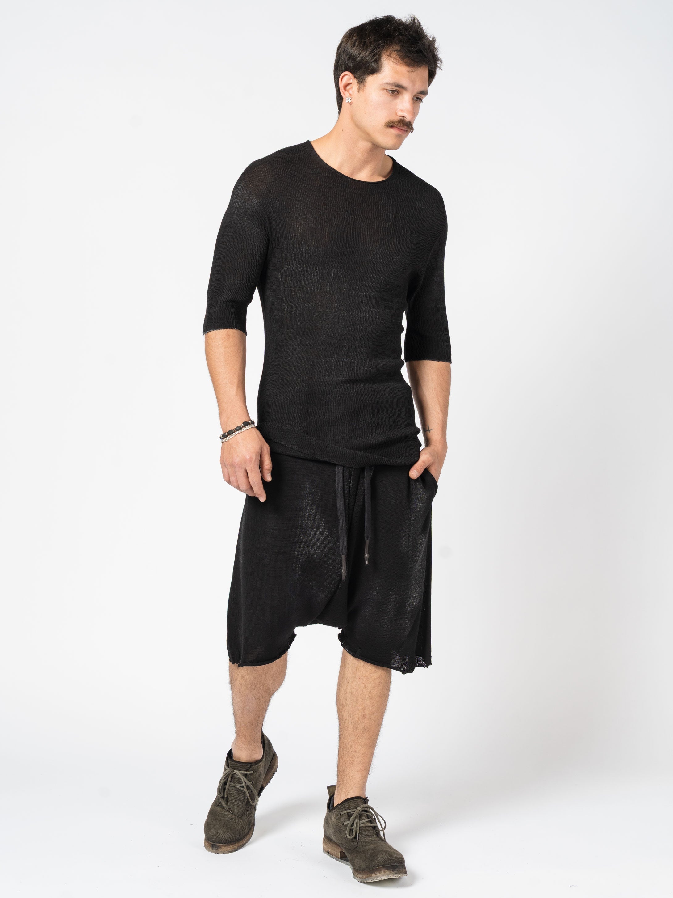 Semi-Sheer Rib Knit Tee - INN7