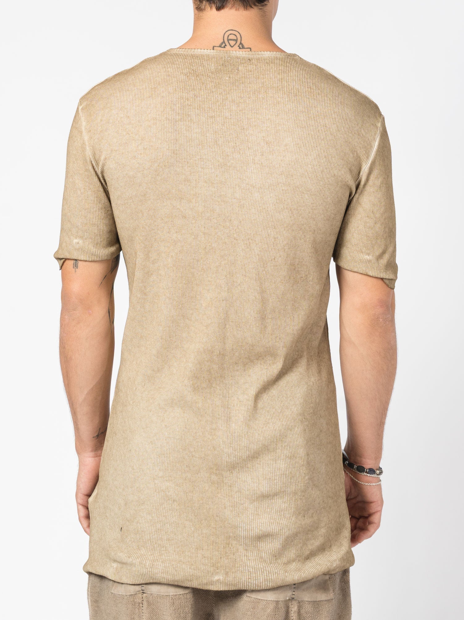 Ribbed Cotton Elongated Tee