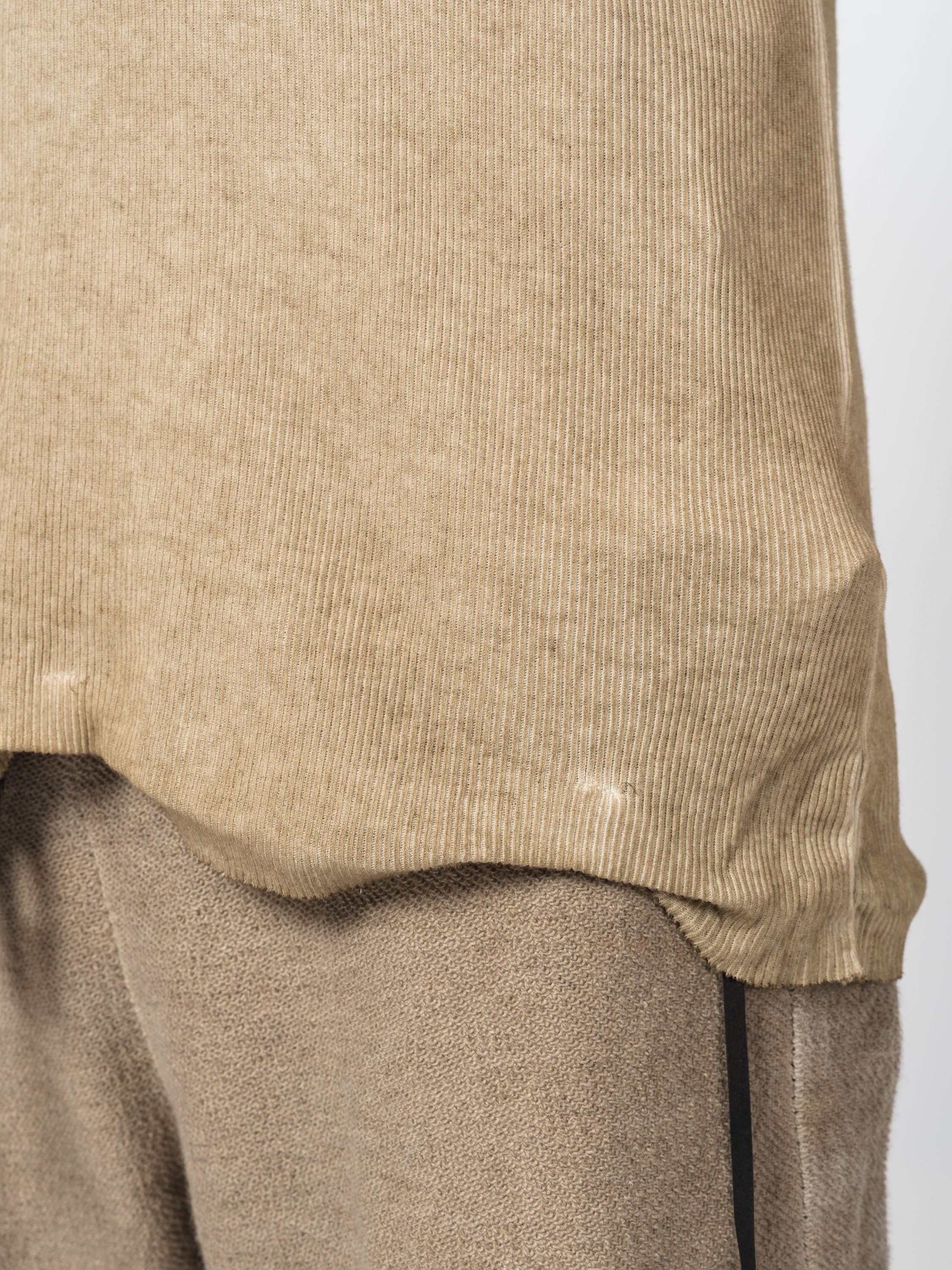 Ribbed Cotton Elongated Tee