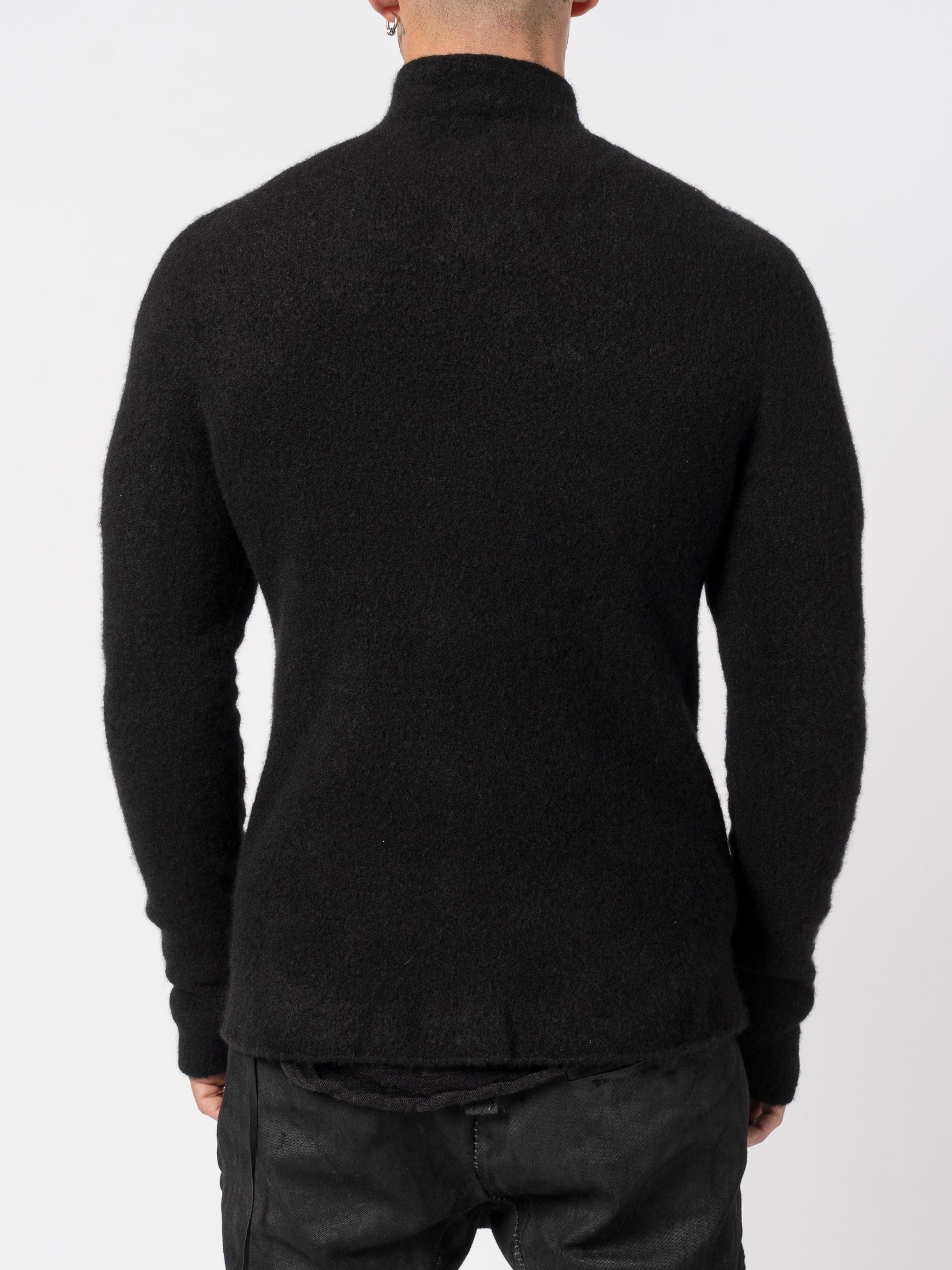 Brushed Cashmere Silk Zip Cardigan