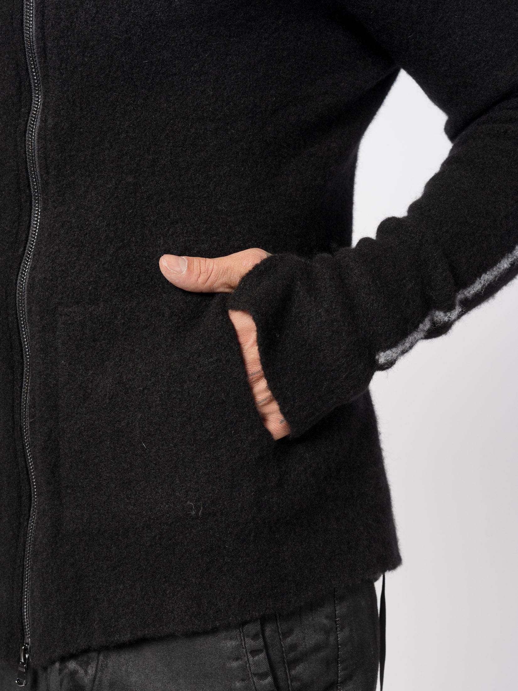 Brushed Cashmere Silk Zip Cardigan