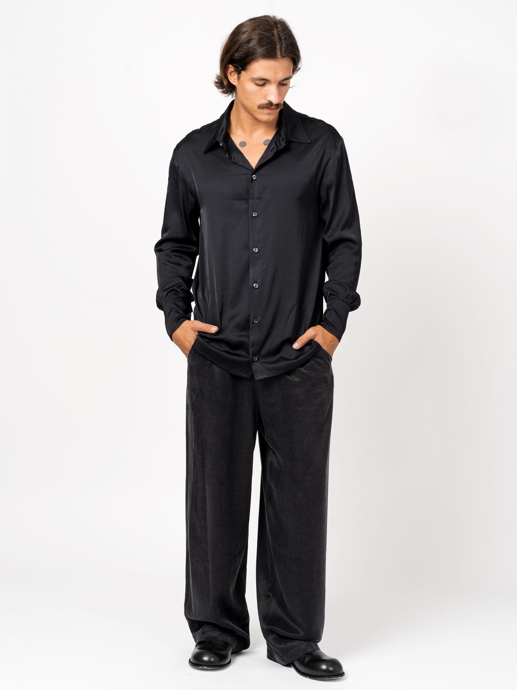 Satin Long Sleeve Shirt - INN7