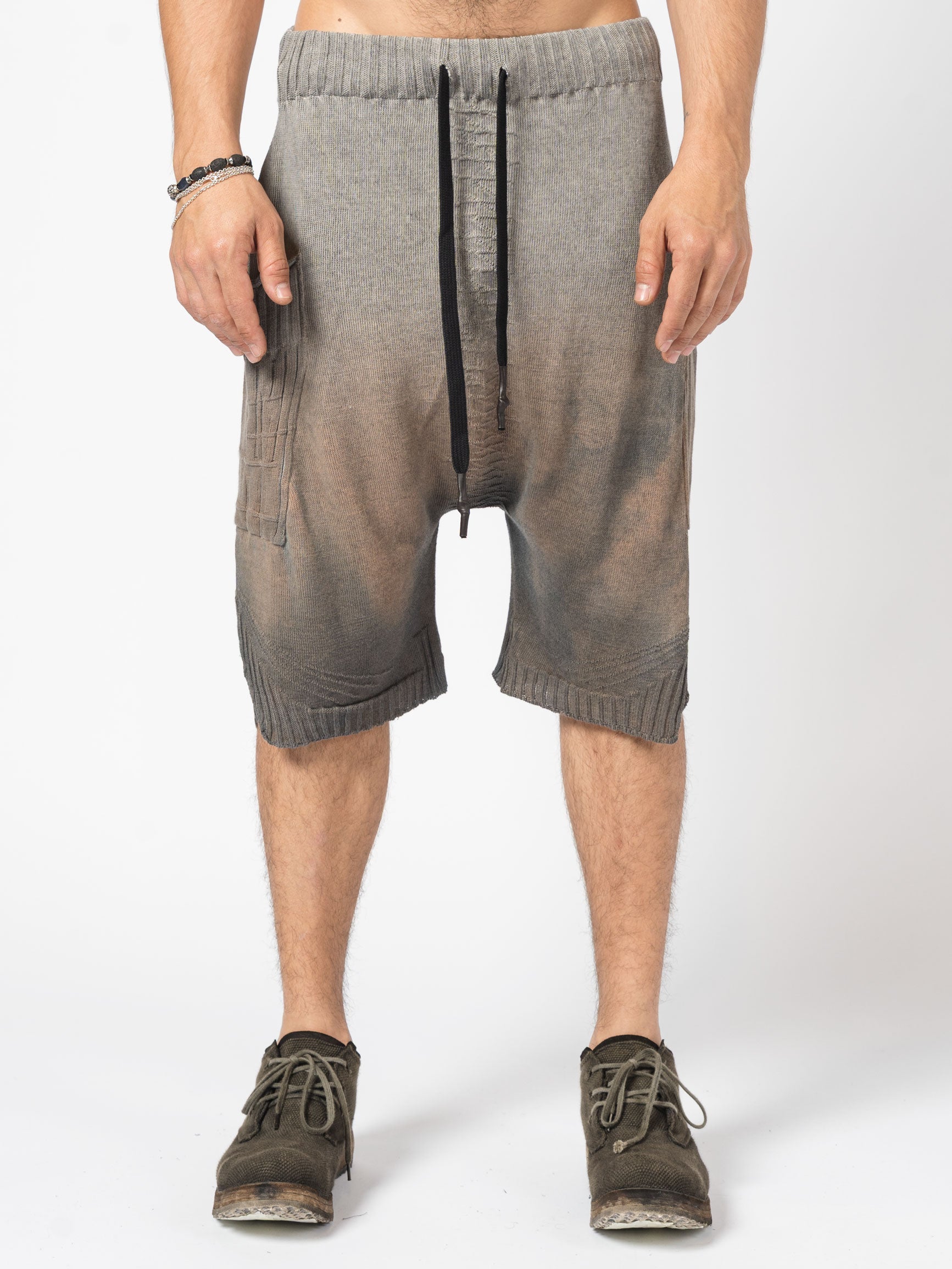 Washed Drop-Crotch Shorts - INN7