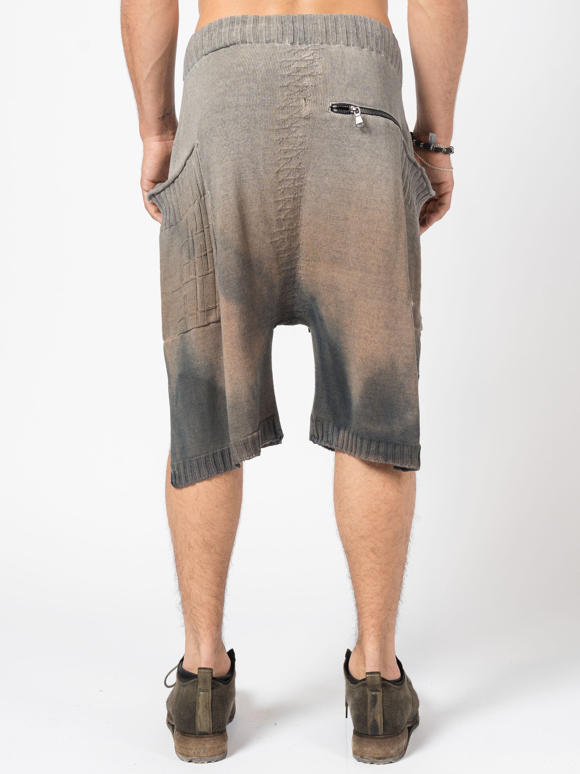 Washed Drop-Crotch Shorts - INN7