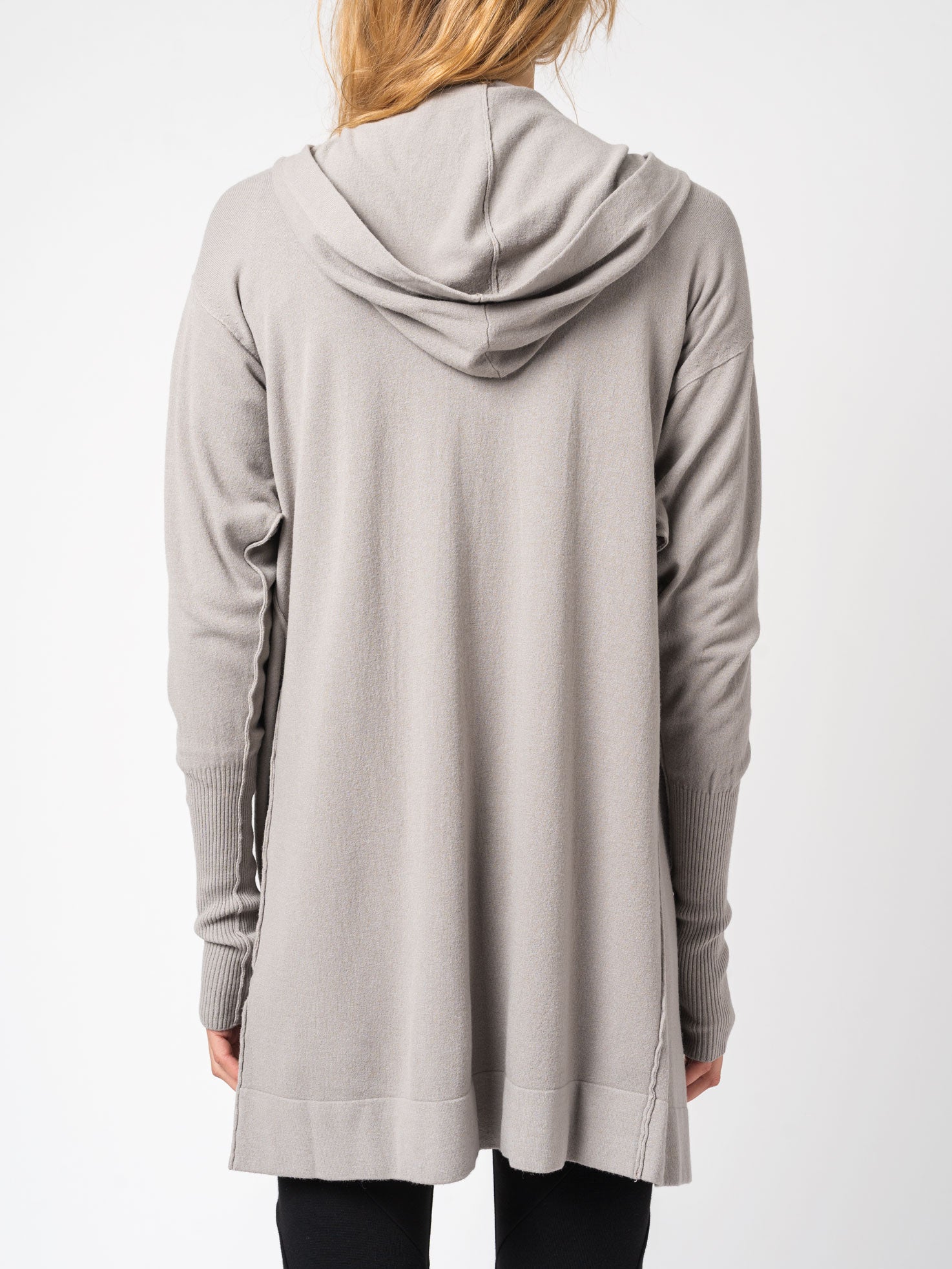 Viscose and Wool Zipped Maxi Hoodie - INN7