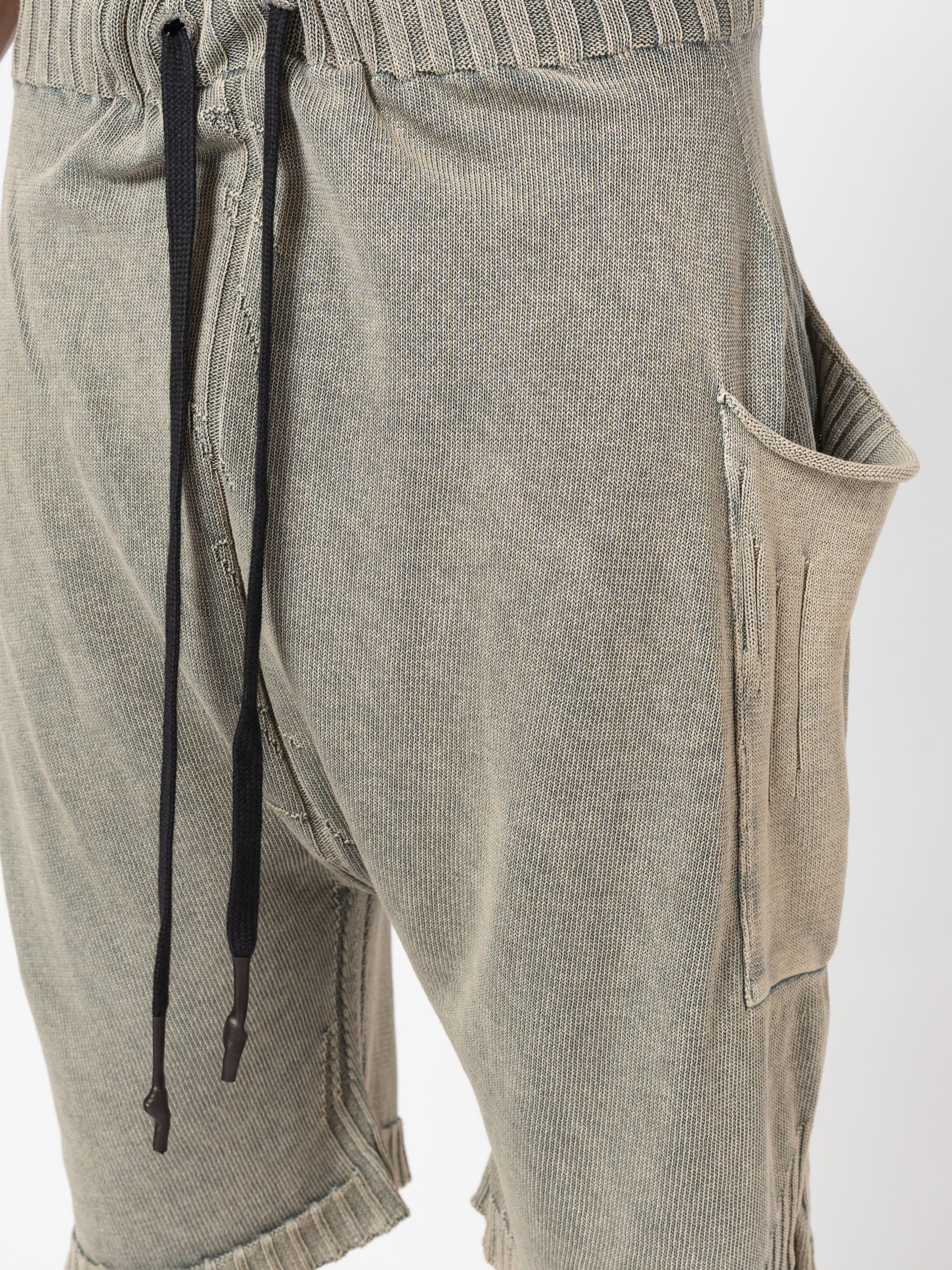 Drop-Crotch Knit Shorts